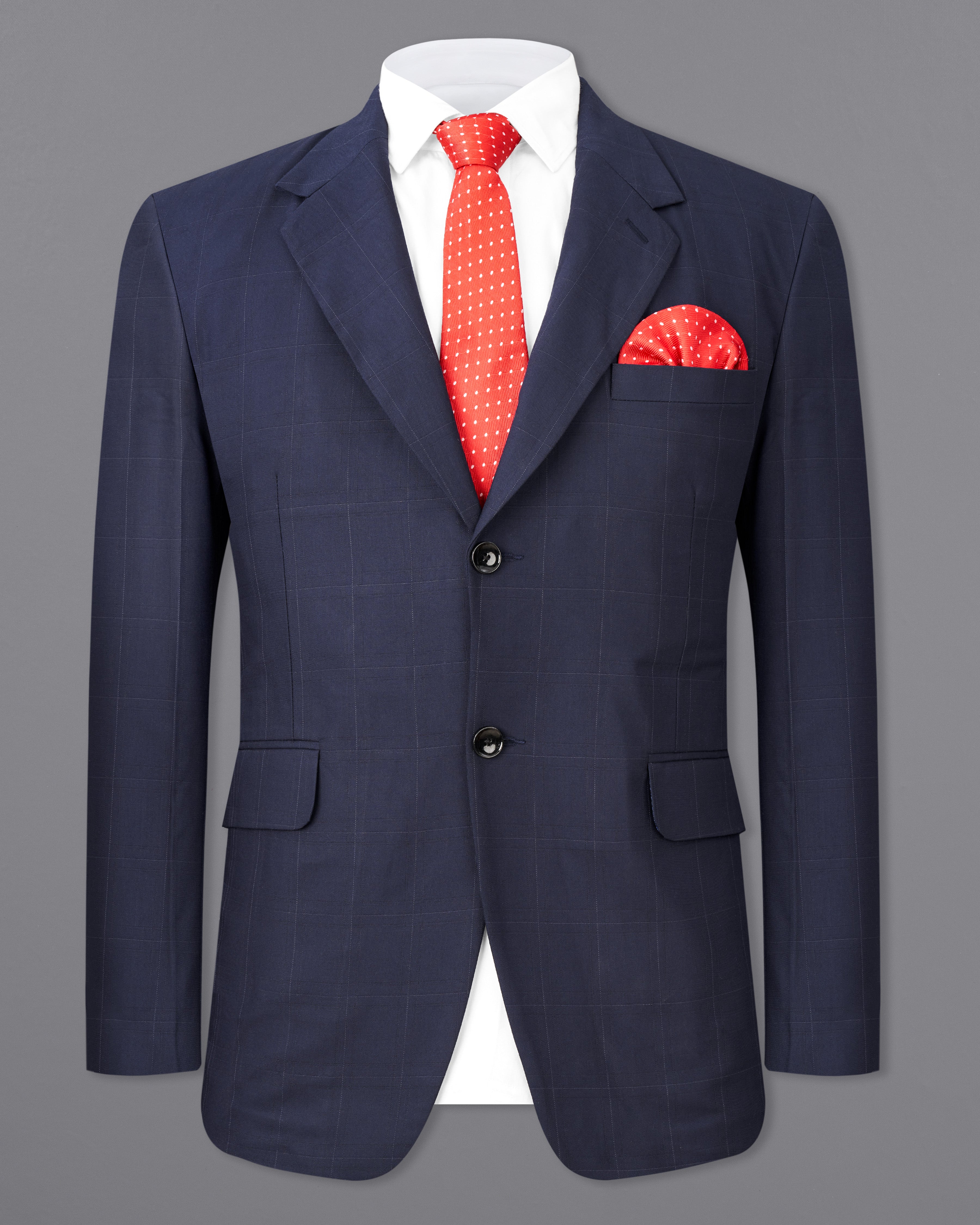 Ebony Clay Navy Blue Subtle Windowpane Single Breasted Blazer BL2346-SB-36, BL2346-SB-38, BL2346-SB-40, BL2346-SB-42, BL2346-SB-44, BL2346-SB-46, BL2346-SB-48, BL2346-SB-50, BL2346-SB-52, BL2346-SB-54, BL2346-SB-56, BL2346-SB-58, BL2346-SB-60