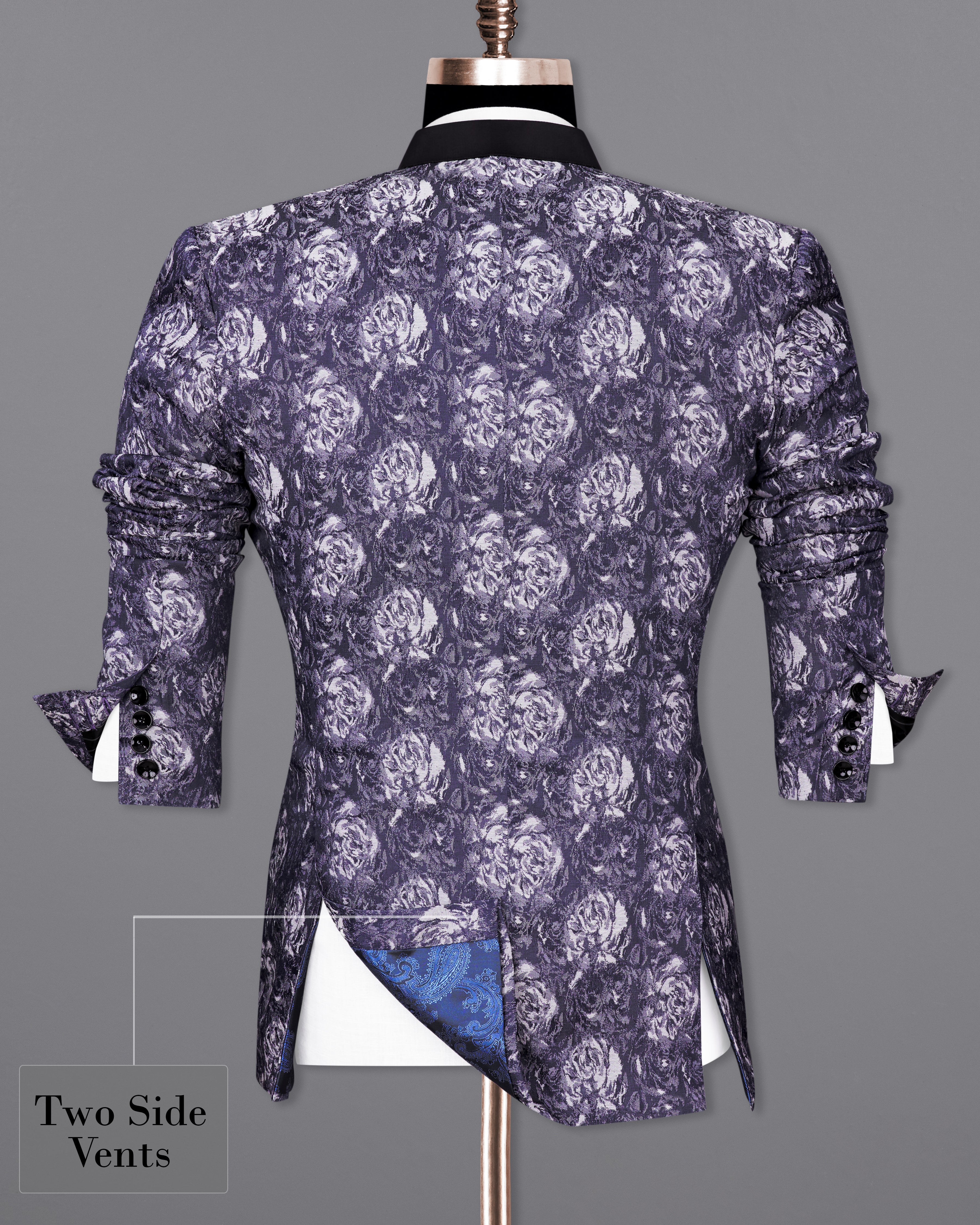 Jade Black with Gun Powder Blue Jacquard Textured Designer Blazer BL2358-SB-D214-36, BL2358-SB-D214-38, BL2358-SB-D214-40, BL2358-SB-D214-42, BL2358-SB-D214-44, BL2358-SB-D214-46, BL2358-SB-D214-48, BL2358-SB-D214-50, BL2358-SB-D214-52, BL2358-SB-D214-54, BL2358-SB-D214-56, BL2358-SB-D214-58, BL2358-SB-D214-60