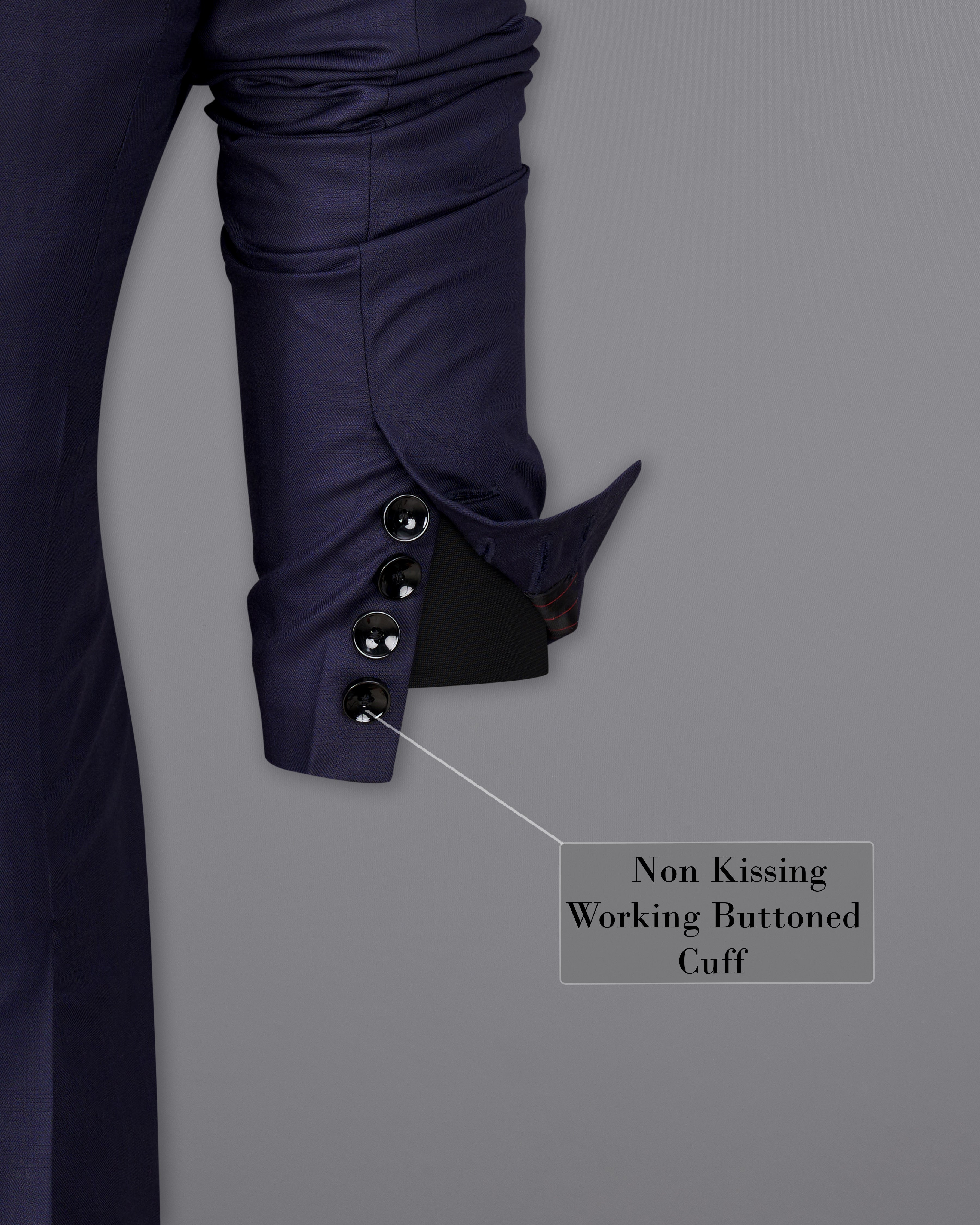 Mirage Blue with White Lapels Single Breasted Blazer