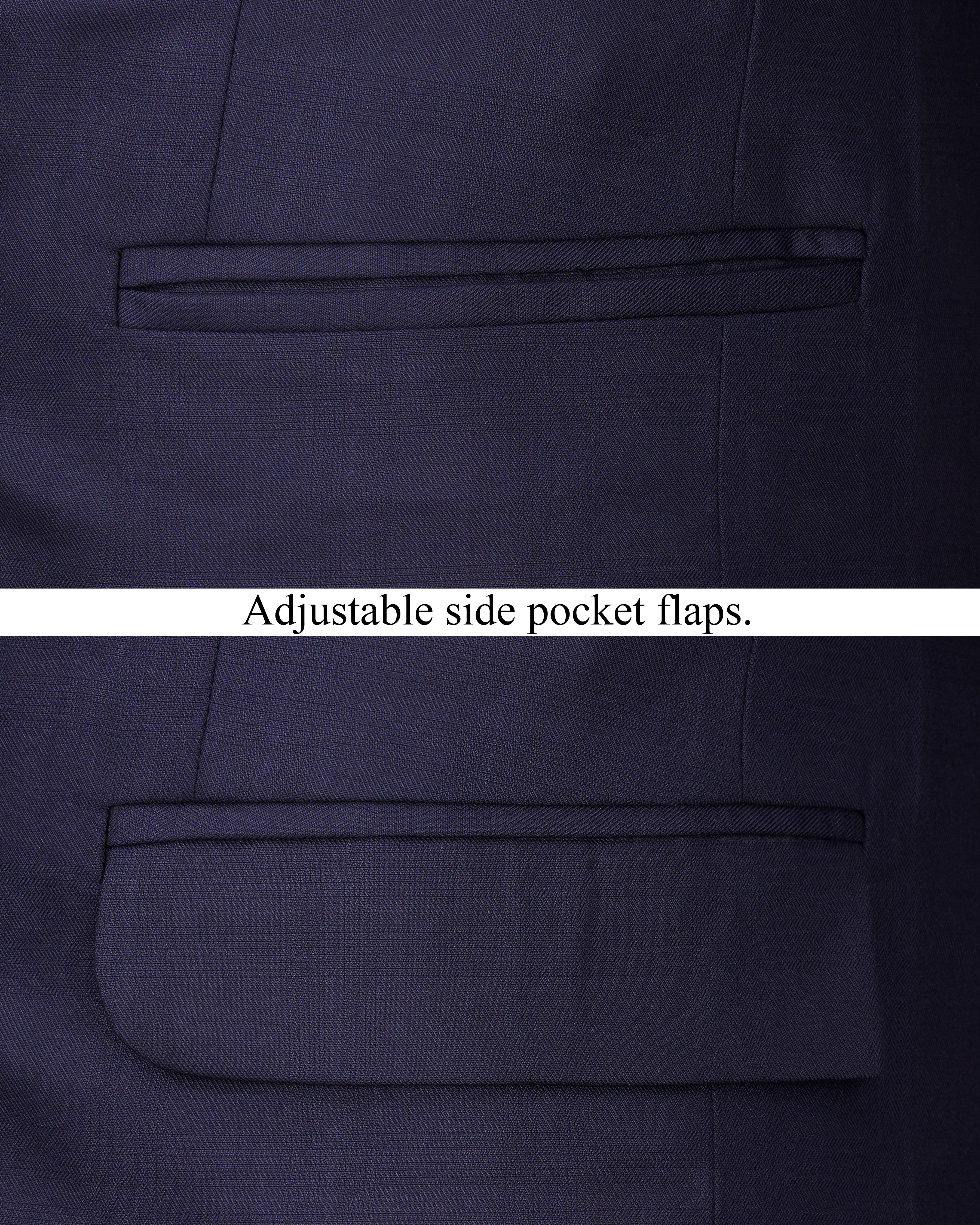 Mirage Blue with White Lapels Single Breasted Blazer