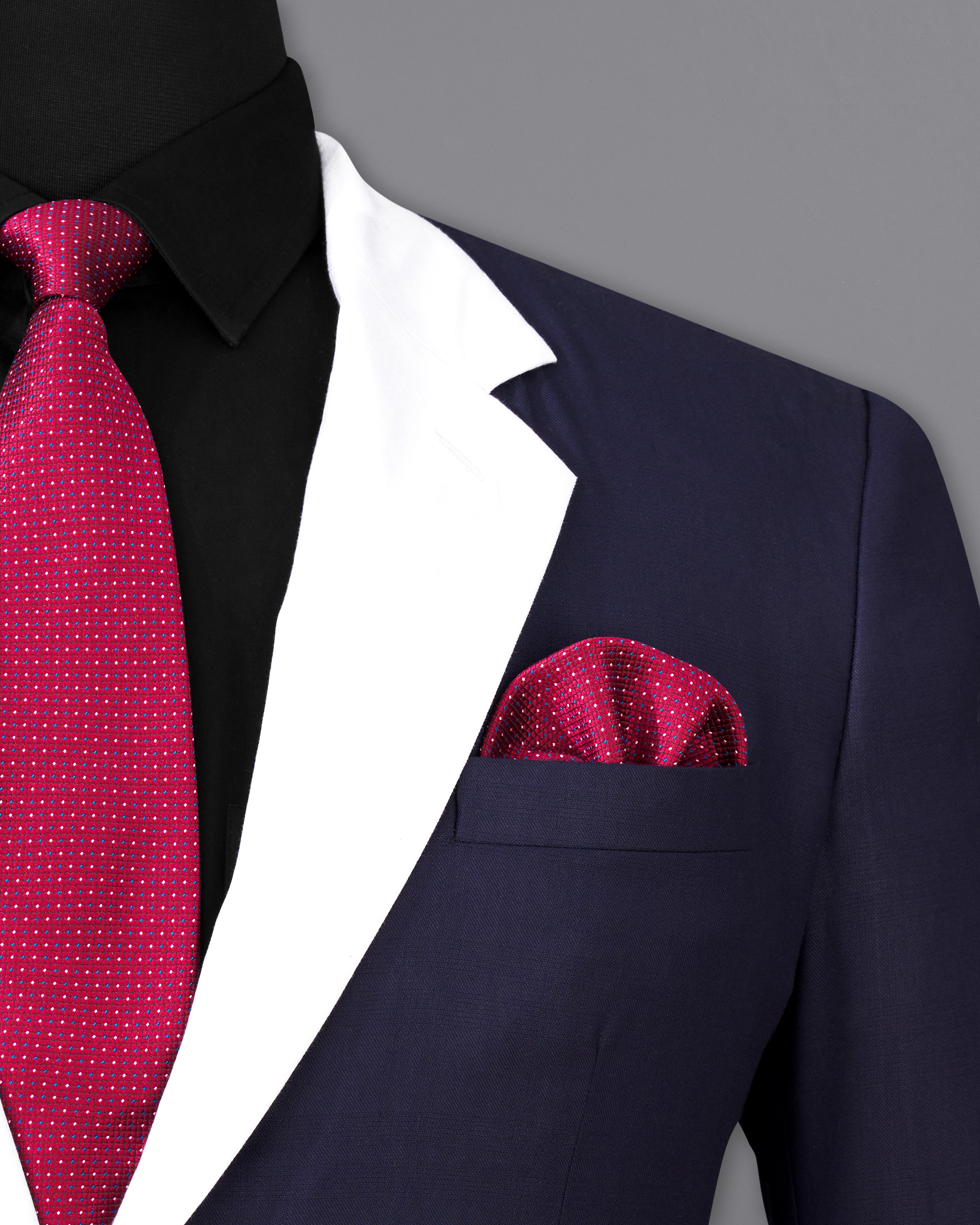 Mirage Blue with White Lapels Single Breasted Blazer