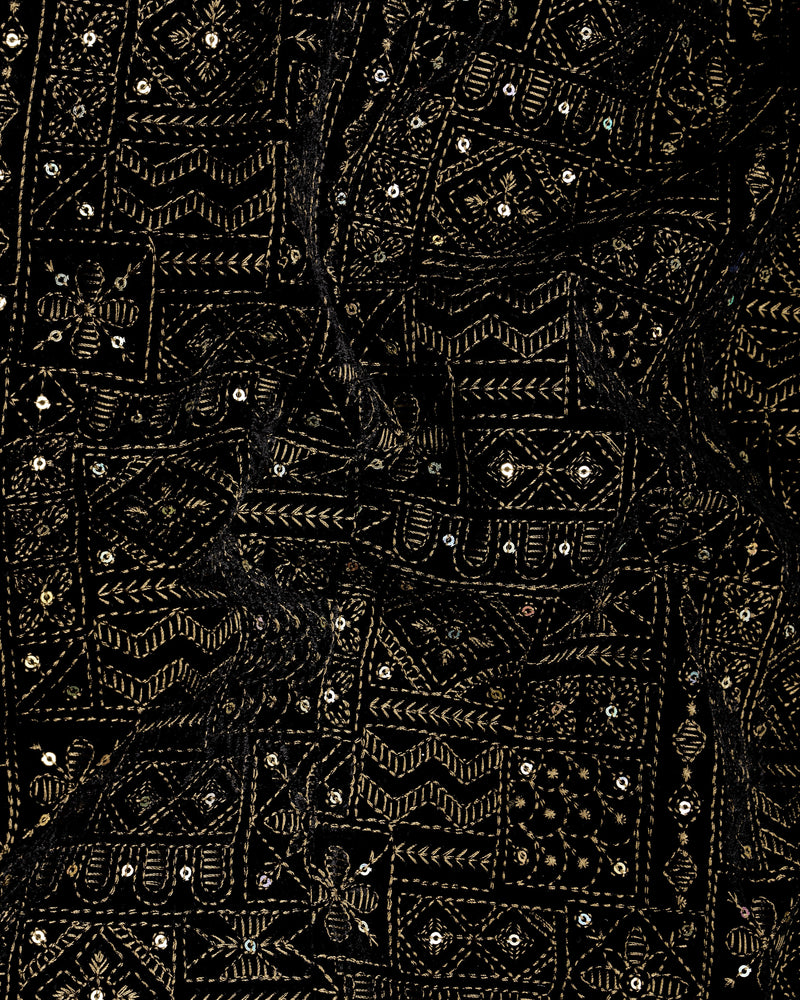 Jade Black and Camel Brown with Sequins Work Bandhgala Blazer BL2407-BG-36, BL2407-BG-38, BL2407-BG-40, BL2407-BG-42, BL2407-BG-44, BL2407-BG-46, BL2407-BG-48, BL2407-BG-50, BL2407-BG-52, BL2407-BG-54, BL2407-BG-56, BL2407-BG-58, BL2407-BG-60