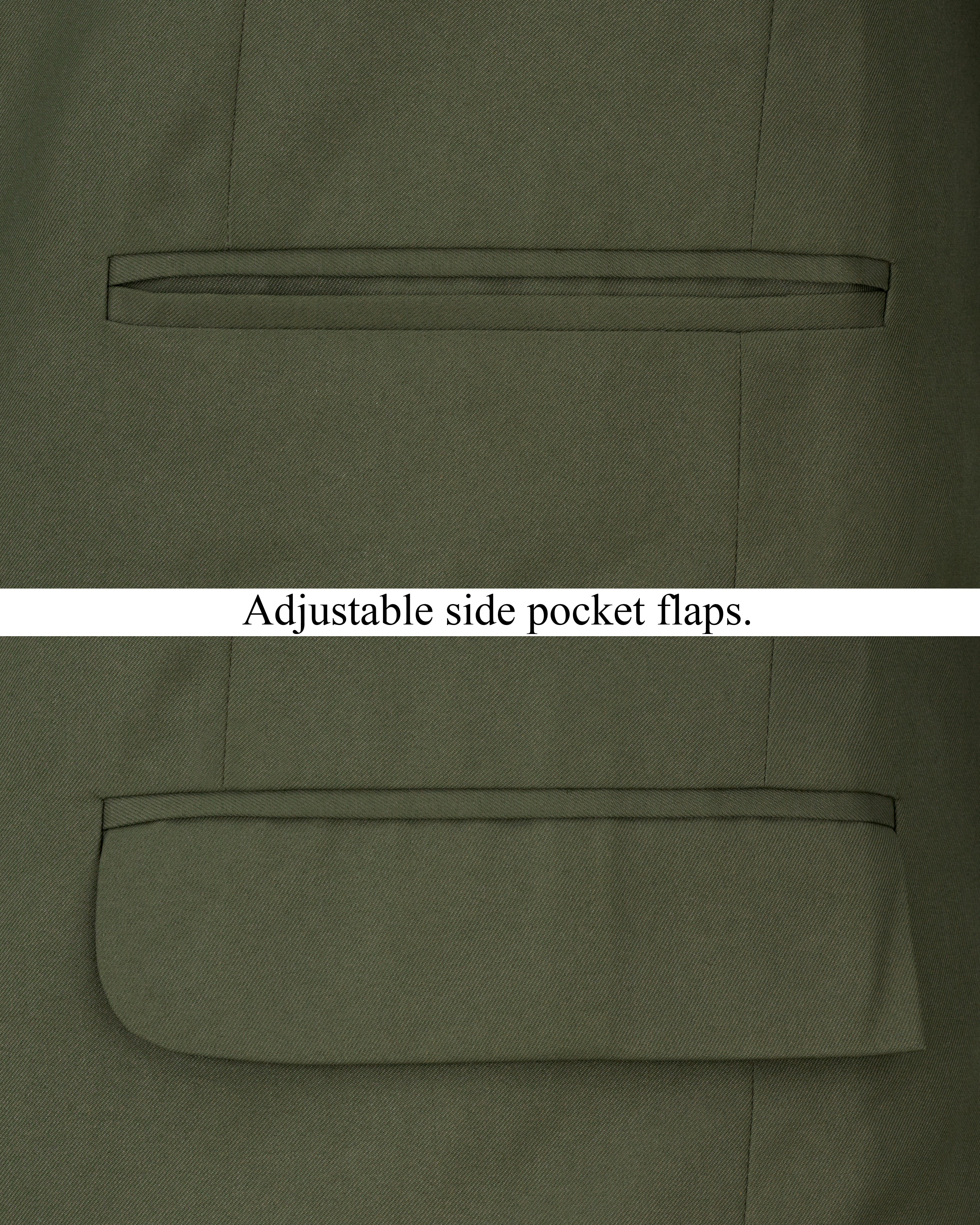 Twill Green Bandhgala Blazer BL2458-BG-36, BL2458-BG-38, BL2458-BG-40, BL2458-BG-42, BL2458-BG-44, BL2458-BG-46, BL2458-BG-48, BL2458-BG-50, BL2458-BG-52, BL2458-BG-54, BL2458-BG-56, BL2458-BG-58, BL2458-BG-60