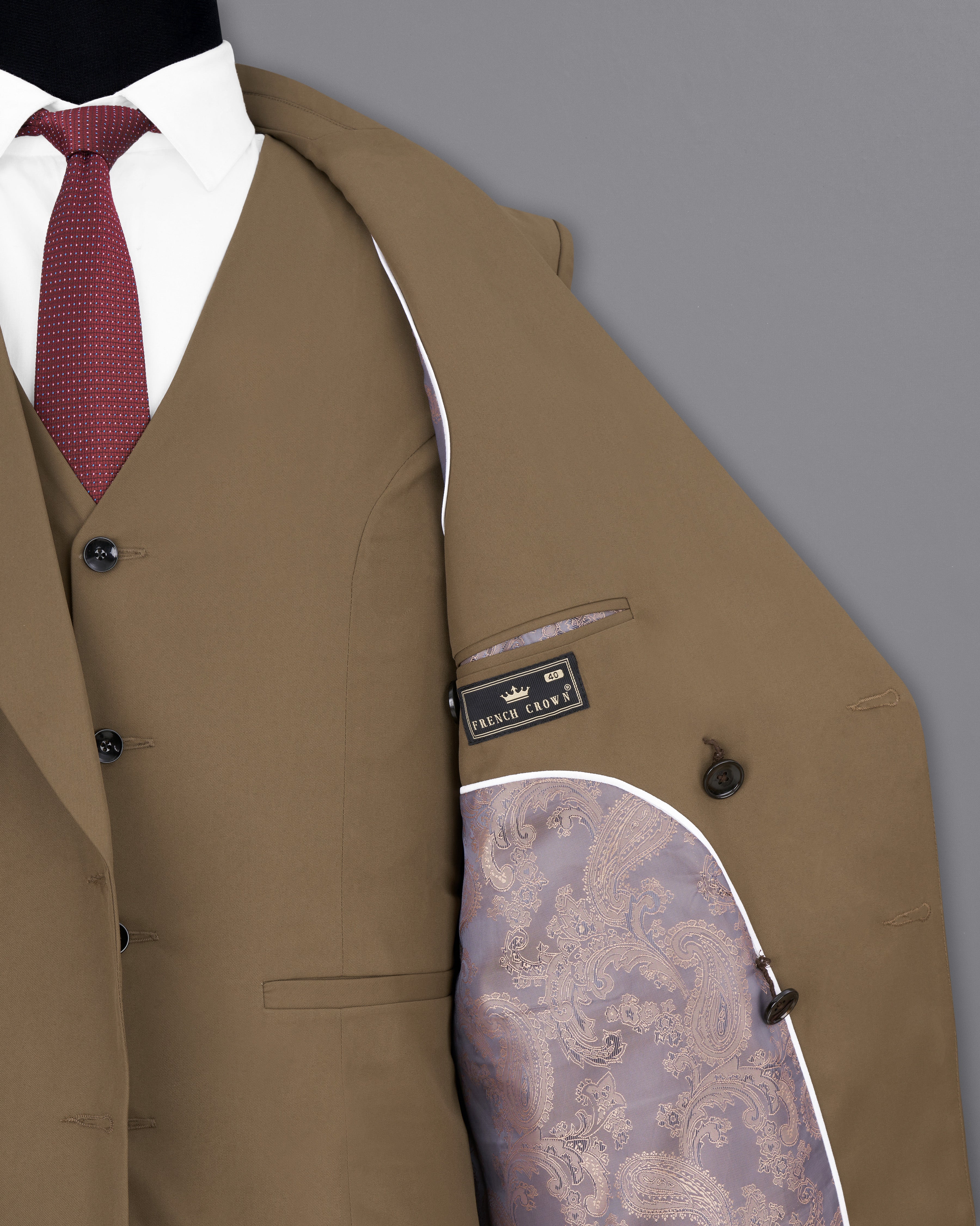 Khaki Brown Double Breasted Blazer BL2462-DB-36, BL2462-DB-38, BL2462-DB-40, BL2462-DB-42, BL2462-DB-44, BL2462-DB-46, BL2462-DB-48, BL2462-DB-50, BL2462-DB-52, BL2462-DB-54, BL2462-DB-56, BL2462-DB-58, BL2462-DB-60