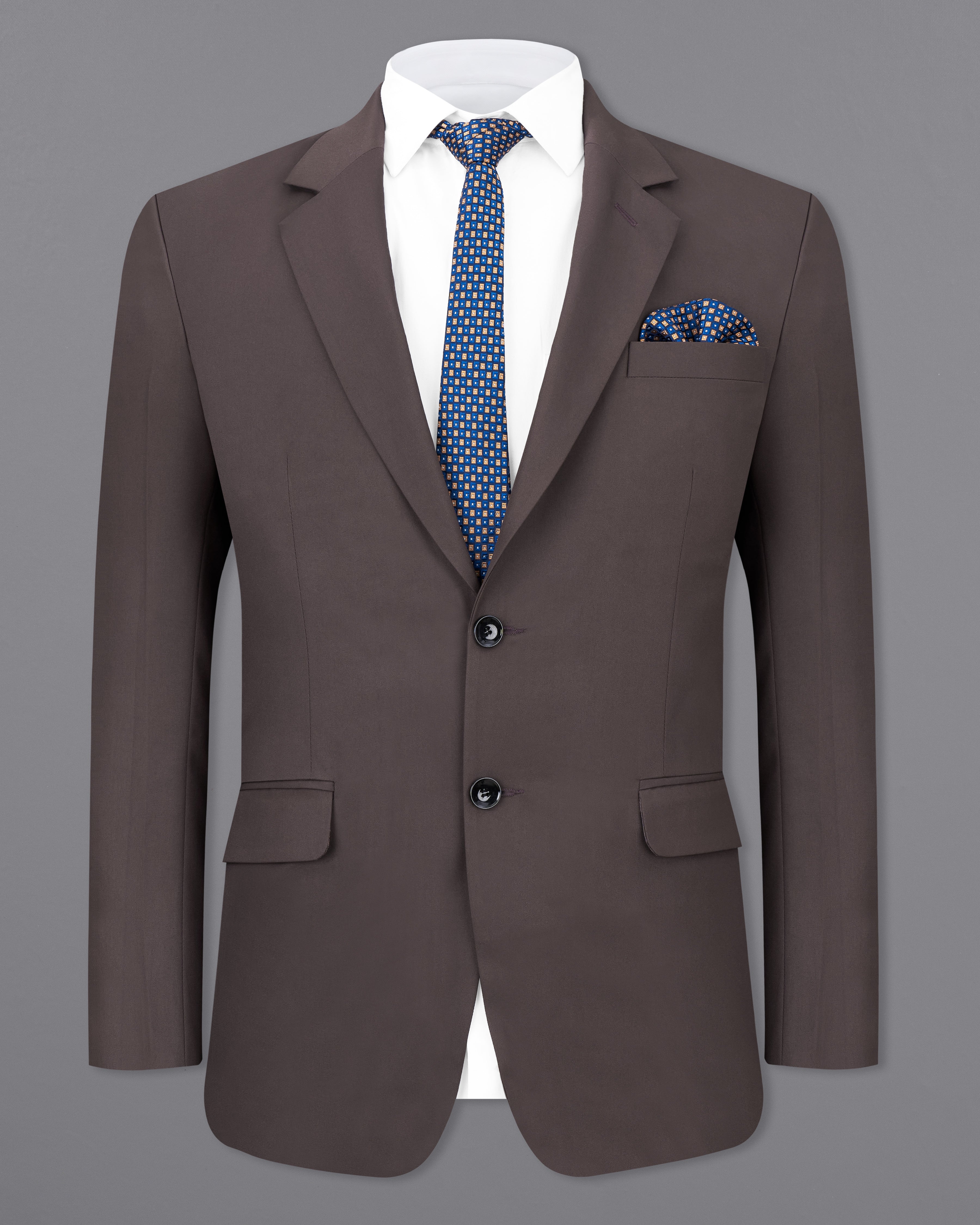 Coffee Brown Single Breasted Blazer BL2466-SB-36, BL2466-SB-38, BL2466-SB-40, BL2466-SB-42, BL2466-SB-44, BL2466-SB-46, BL2466-SB-48, BL2466-SB-50, BL2466-SB-52, BL2466-SB-54, BL2466-SB-56, BL2466-SB-58, BL2466-SB-60