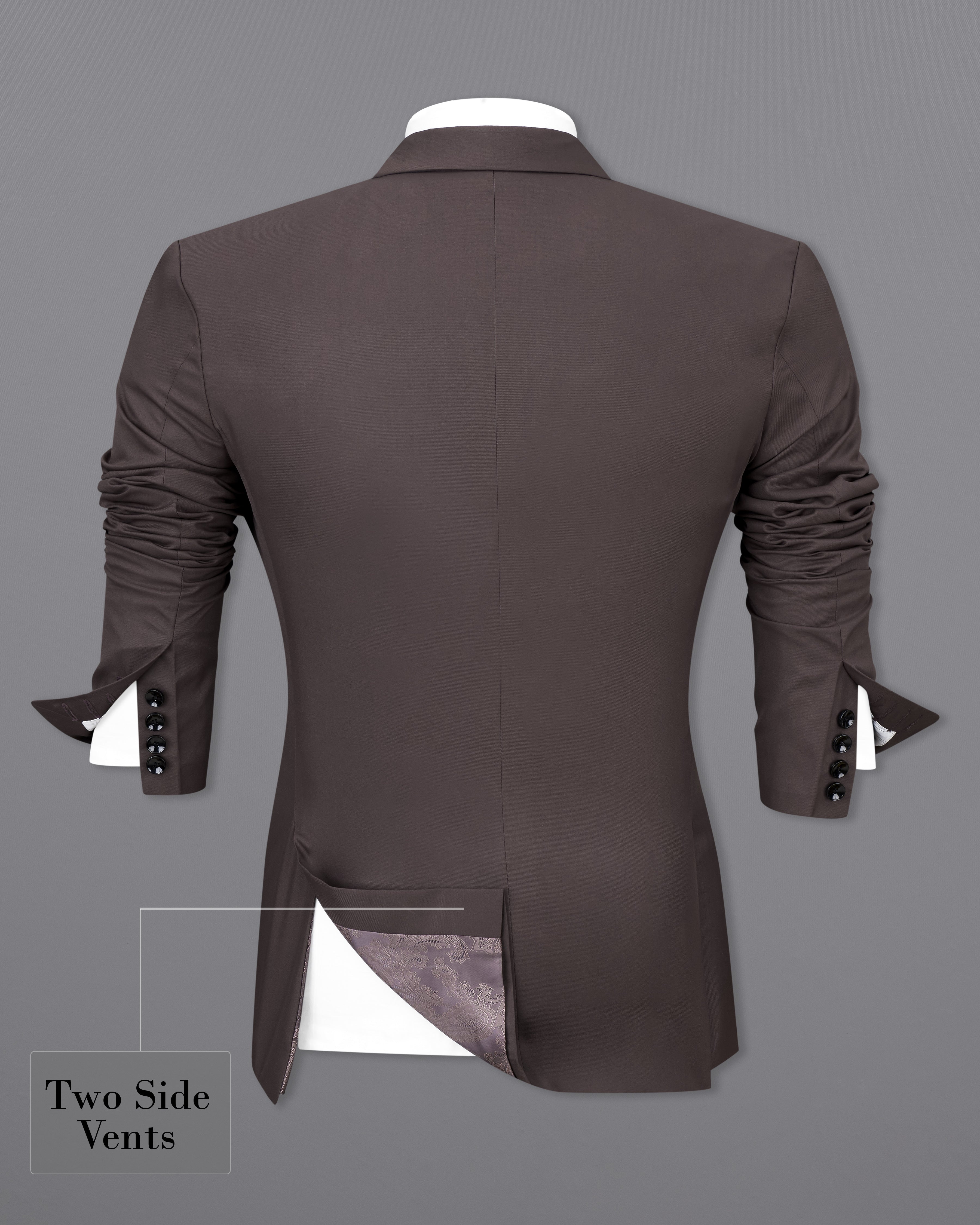 Coffee Brown Single Breasted Blazer BL2466-SB-36, BL2466-SB-38, BL2466-SB-40, BL2466-SB-42, BL2466-SB-44, BL2466-SB-46, BL2466-SB-48, BL2466-SB-50, BL2466-SB-52, BL2466-SB-54, BL2466-SB-56, BL2466-SB-58, BL2466-SB-60