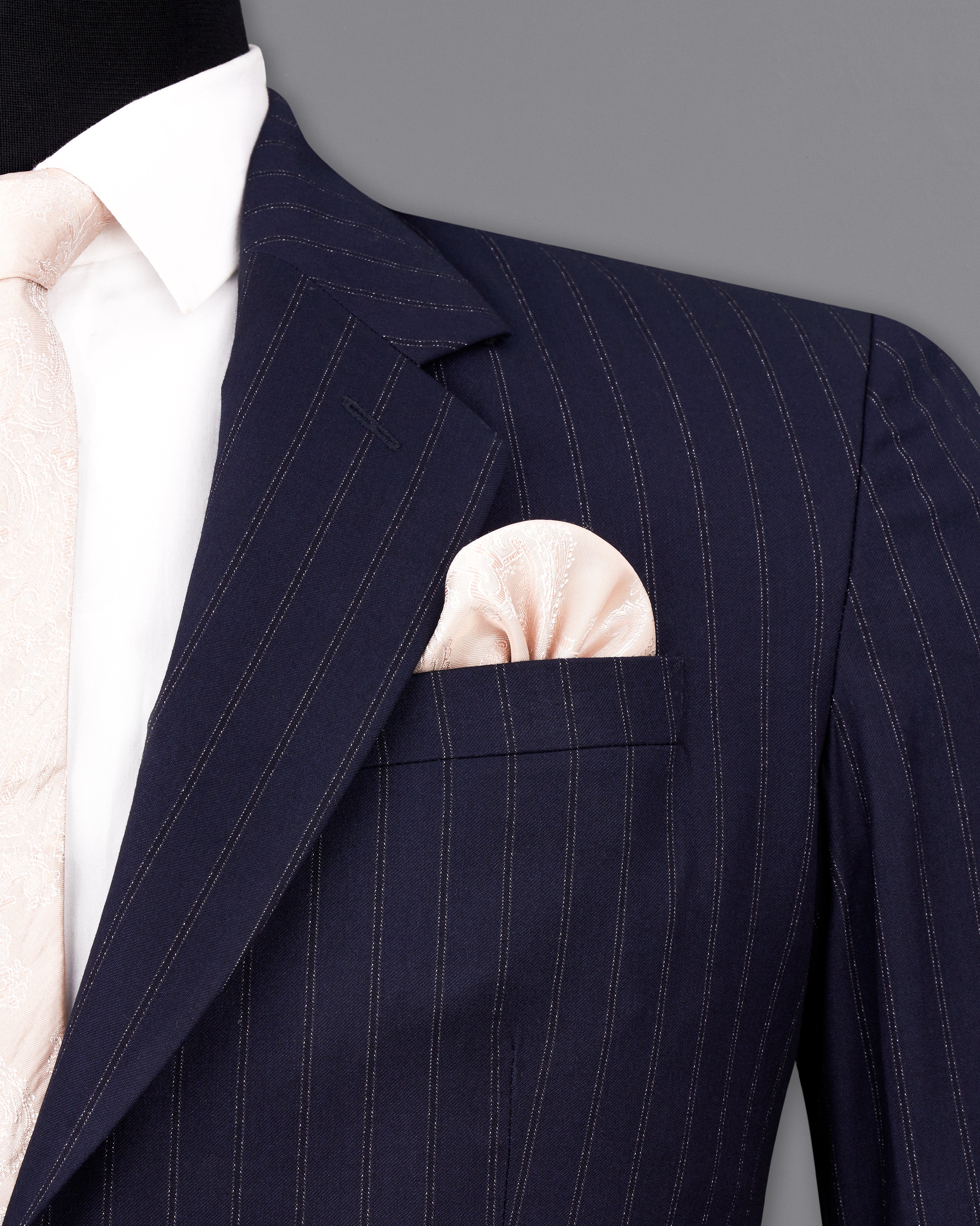 Mirage Navy Blue Striped Blazer BL2486-SB-36, BL2486-SB-38, BL2486-SB-40, BL2486-SB-42, BL2486-SB-44, BL2486-SB-46, BL2486-SB-48, BL2486-SB-50, BL2486-SB-52, BL2486-SB-54, BL2486-SB-56, BL2486-SB-58, BL2486-SB-60