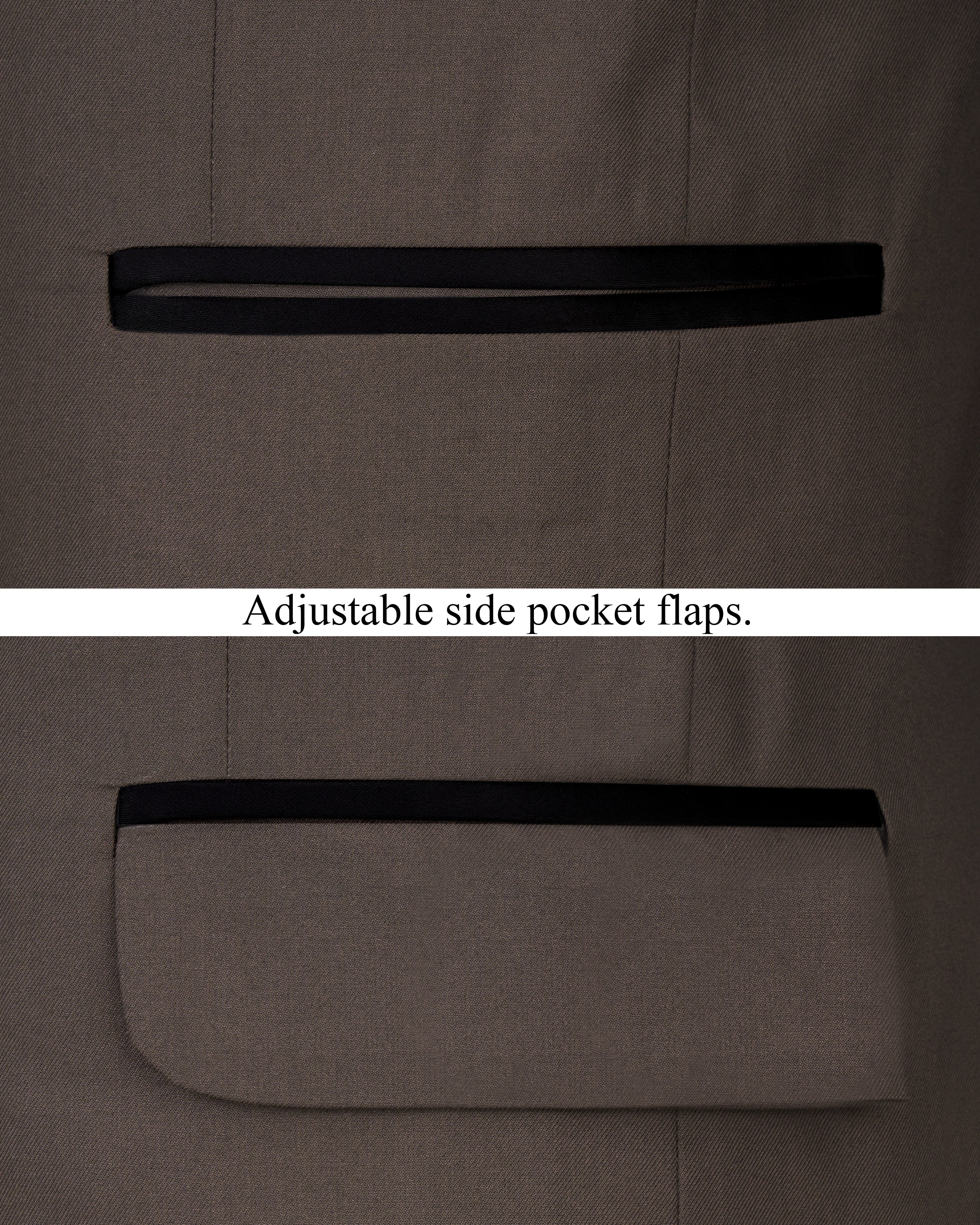 Fuscous Brown Single Breasted Designer Blazer BL2535-SB-D85-36, BL2535-SB-D85-38, BL2535-SB-D85-40, BL2535-SB-D85-42, BL2535-SB-D85-44, BL2535-SB-D85-46, BL2535-SB-D85-48, BL2535-SB-D85-50, BL2535-SB-D85-53, BL2535-SB-D85-54, BL2535-SB-D85-56, BL2535-SB-D85-58, BL2535-SB-D85-60