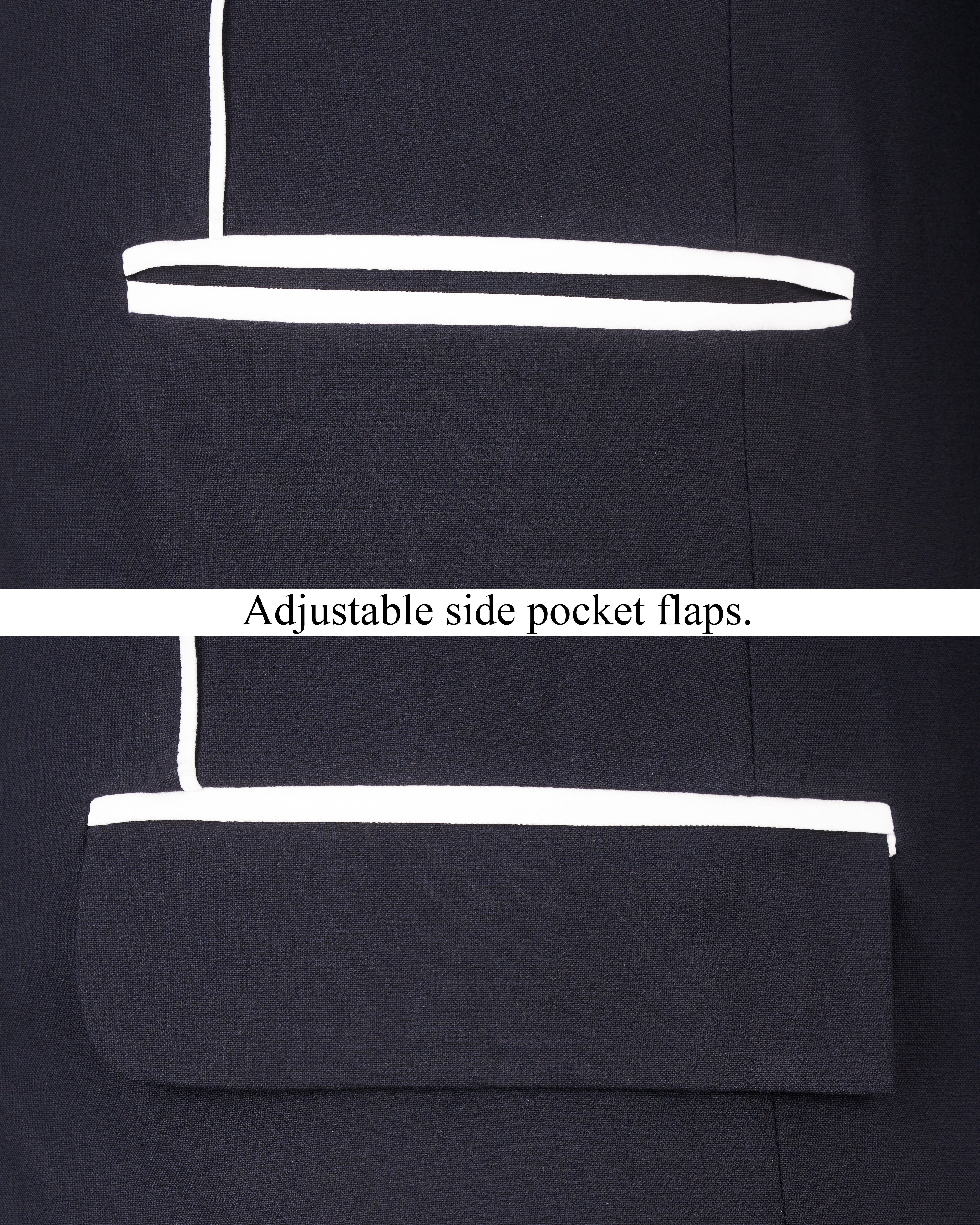 Thunder Blue with White Piping Work Single Breasted Designer Blazer BL2541-SB-D248-36, BL2541-SB-D248-38, BL2541-SB-D248-40, BL2541-SB-D248-42, BL2541-SB-D248-44, BL2541-SB-D248-46, BL2541-SB-D248-48, BL2541-SB-D248-50, BL2541-SB-D248-54, BL2541-SB-D248-54, BL2541-SB-D248-56, BL2541-SB-D248-58, BL2541-SB-D248-60