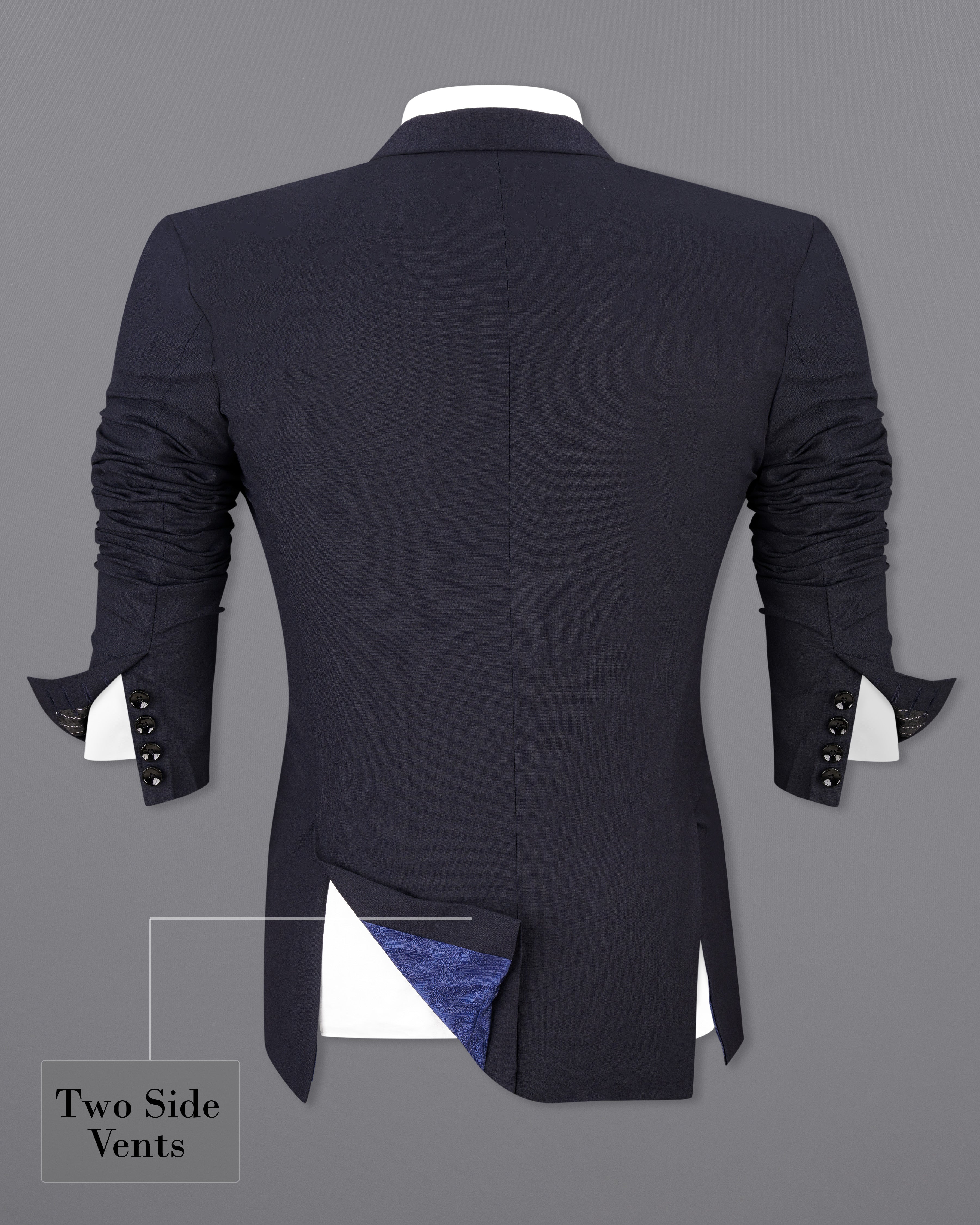 Thunder Blue with White Piping Work Single Breasted Designer Blazer BL2541-SB-D248-36, BL2541-SB-D248-38, BL2541-SB-D248-40, BL2541-SB-D248-42, BL2541-SB-D248-44, BL2541-SB-D248-46, BL2541-SB-D248-48, BL2541-SB-D248-50, BL2541-SB-D248-54, BL2541-SB-D248-54, BL2541-SB-D248-56, BL2541-SB-D248-58, BL2541-SB-D248-60