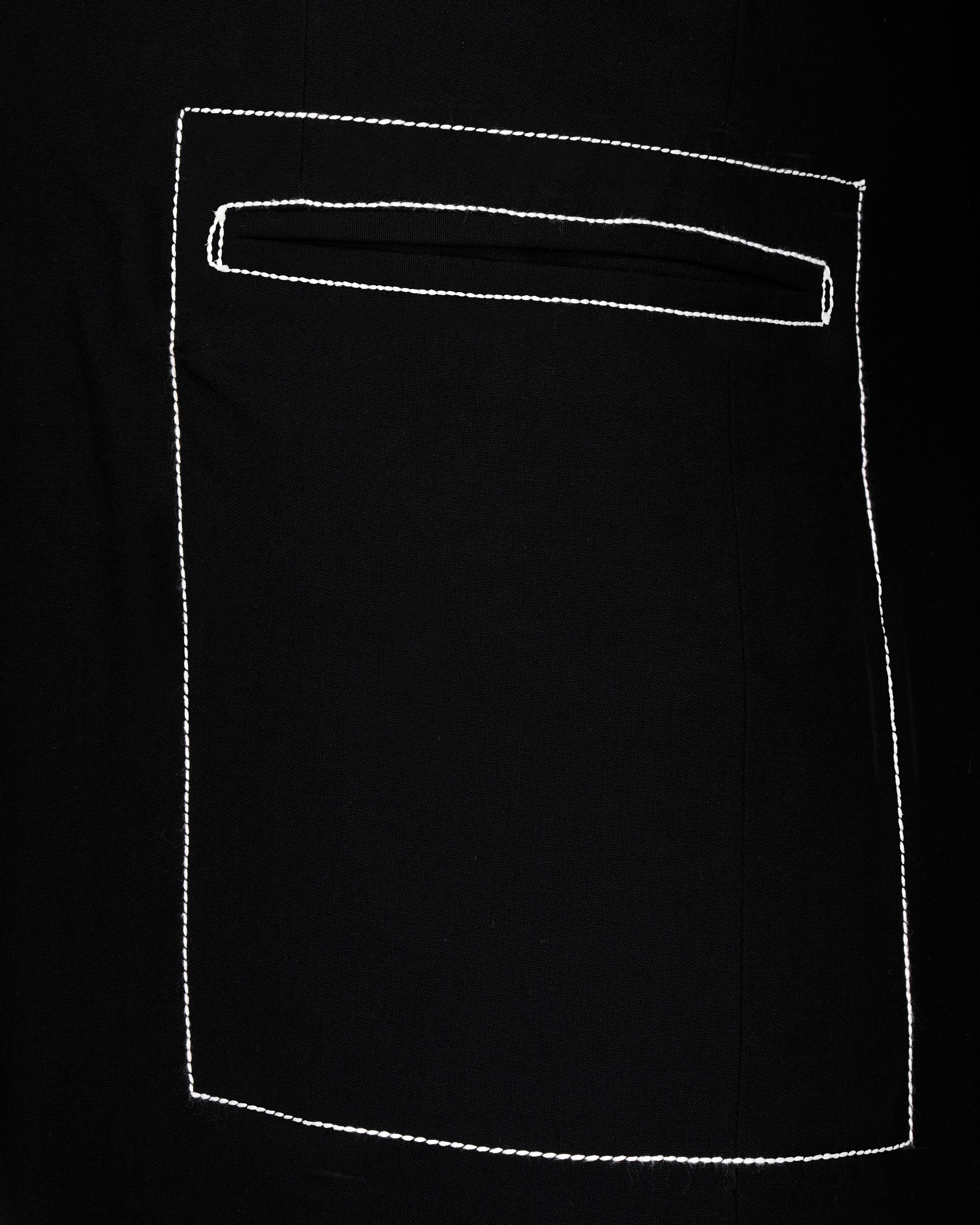 Jade Black with White Threadwork Designer Blazer BL2560-SB-D250-36, BL2560-SB-D250-38, BL2560-SB-D250-40, BL2560-SB-D250-42, BL2560-SB-D250-44, BL2560-SB-D250-46, BL2560-SB-D250-48, BL2560-SB-D250-50, BL2560-SB-D250-56, BL2560-SB-D250-54, BL2560-SB-D250-56, BL2560-SB-D250-58, BL2560-SB-D250-60