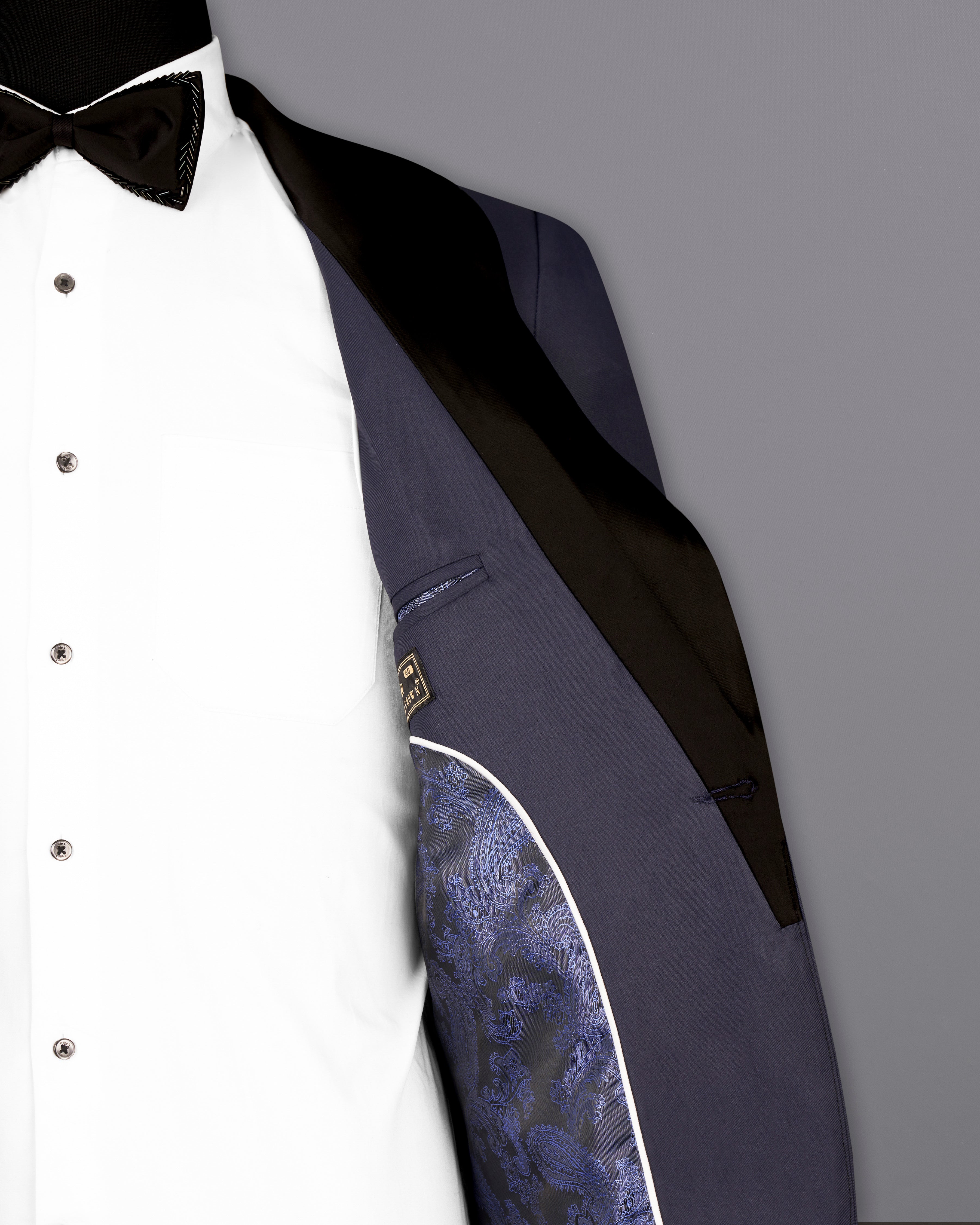 Gunmetal Blue Tuxedo Blazer BL2567-BKL-36,BL2567-BKL-38,BL2567-BKL-40,BL2567-BKL-42,BL2567-BKL-44,BL2567-BKL-46,BL2567-BKL-48,BL2567-BKL-50,,BL2567-BKL-52,BL2567-BKL-54,BL2567-BKL-56,BL2567-BKL-58,BL2567-BKL-60