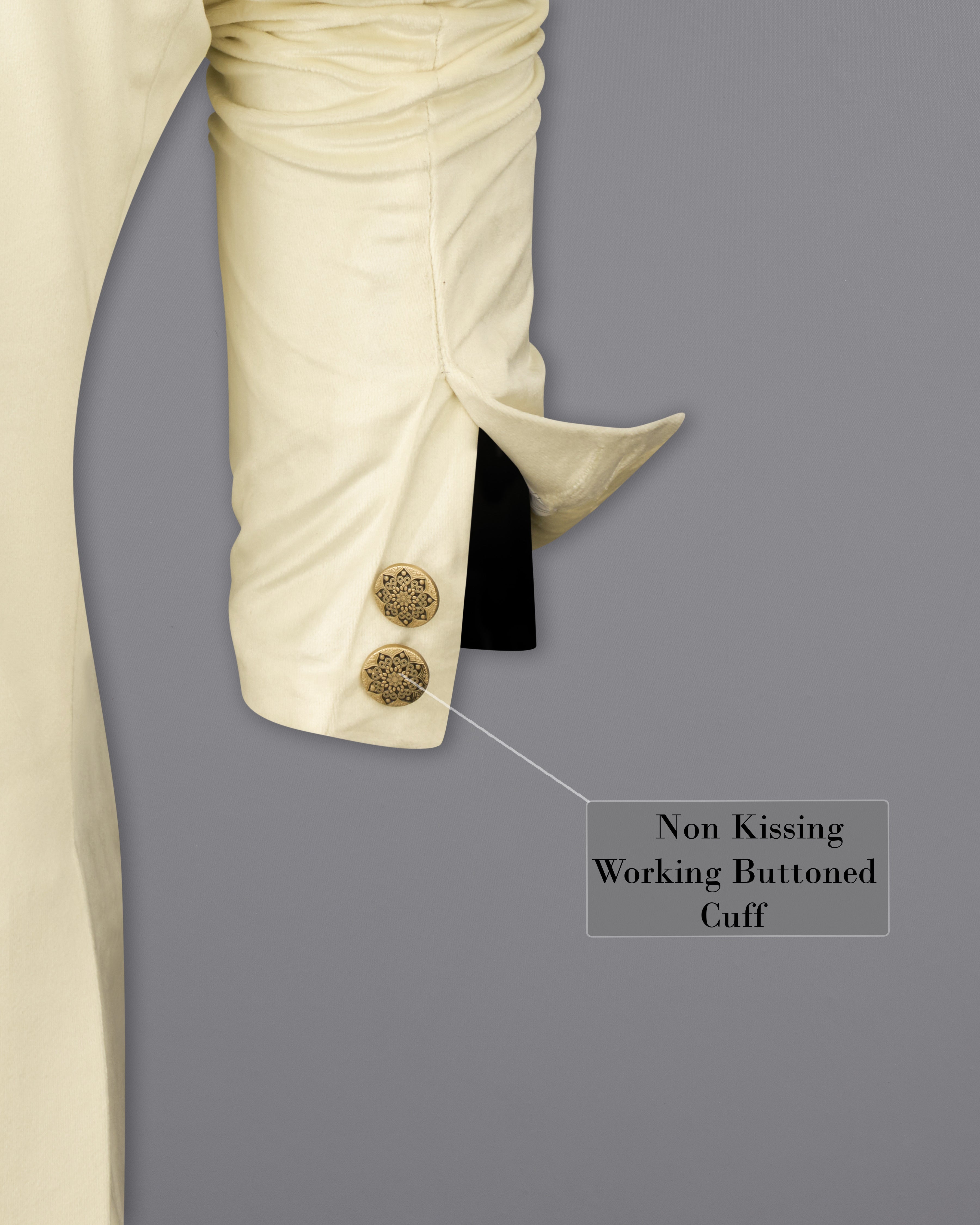 Eggshell Cream Cross Buttoned Bandhgala Velvet Blazer BL2590-CBG-36,BL2590-CBG-38,BL2590-CBG-40,BL2590-CBG-42,BL2590-CBG-44,BL2590-CBG-46,BL2590-CBG-48,BL2590-CBG-50,,BL2590-CBG-52,BL2590-CBG-54,BL2590-CBG-56,BL2590-CBG-58,BL2590-CBG-60