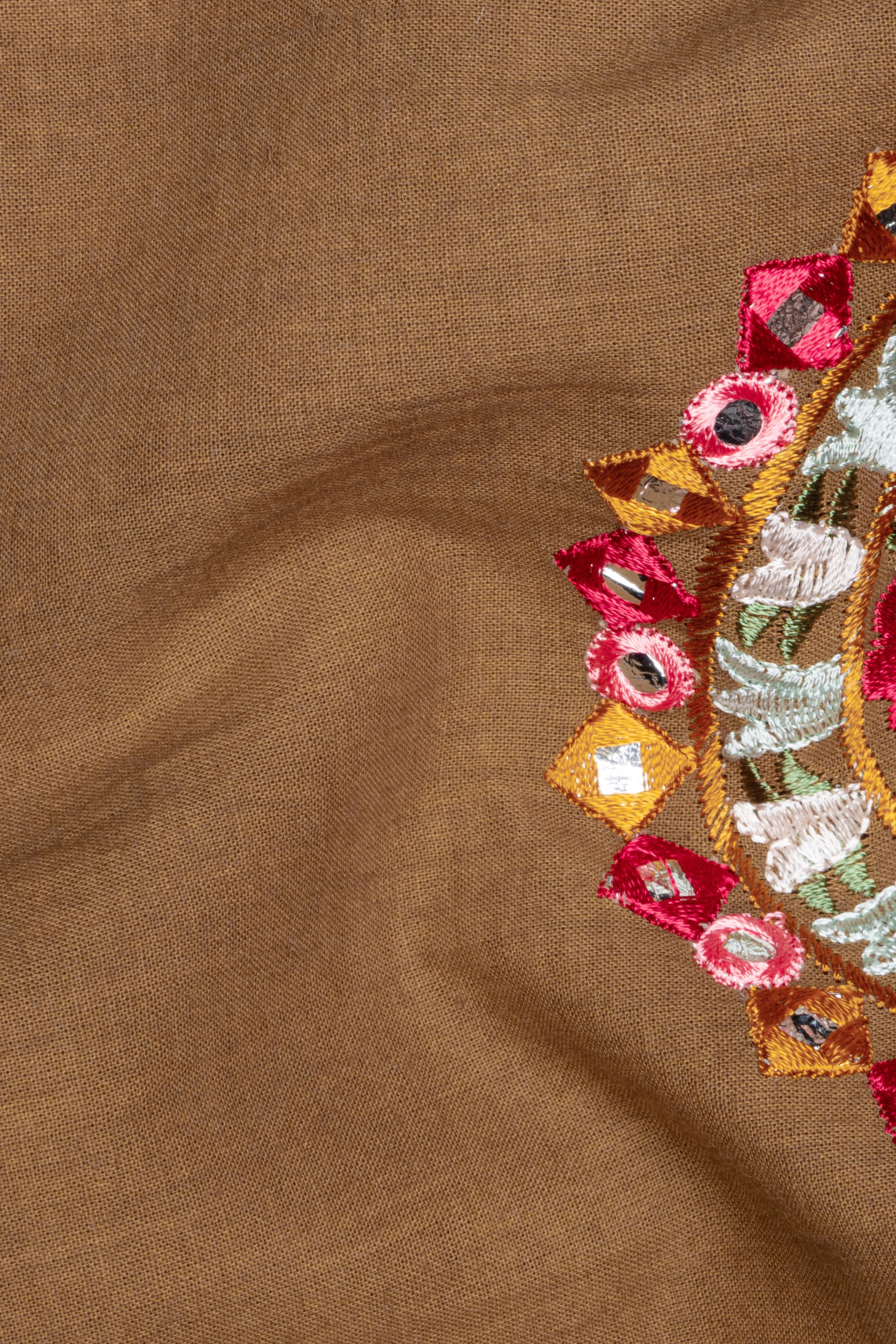 Spicy Mix Brown With Shisha work Embroidered Tuxedo Blazer