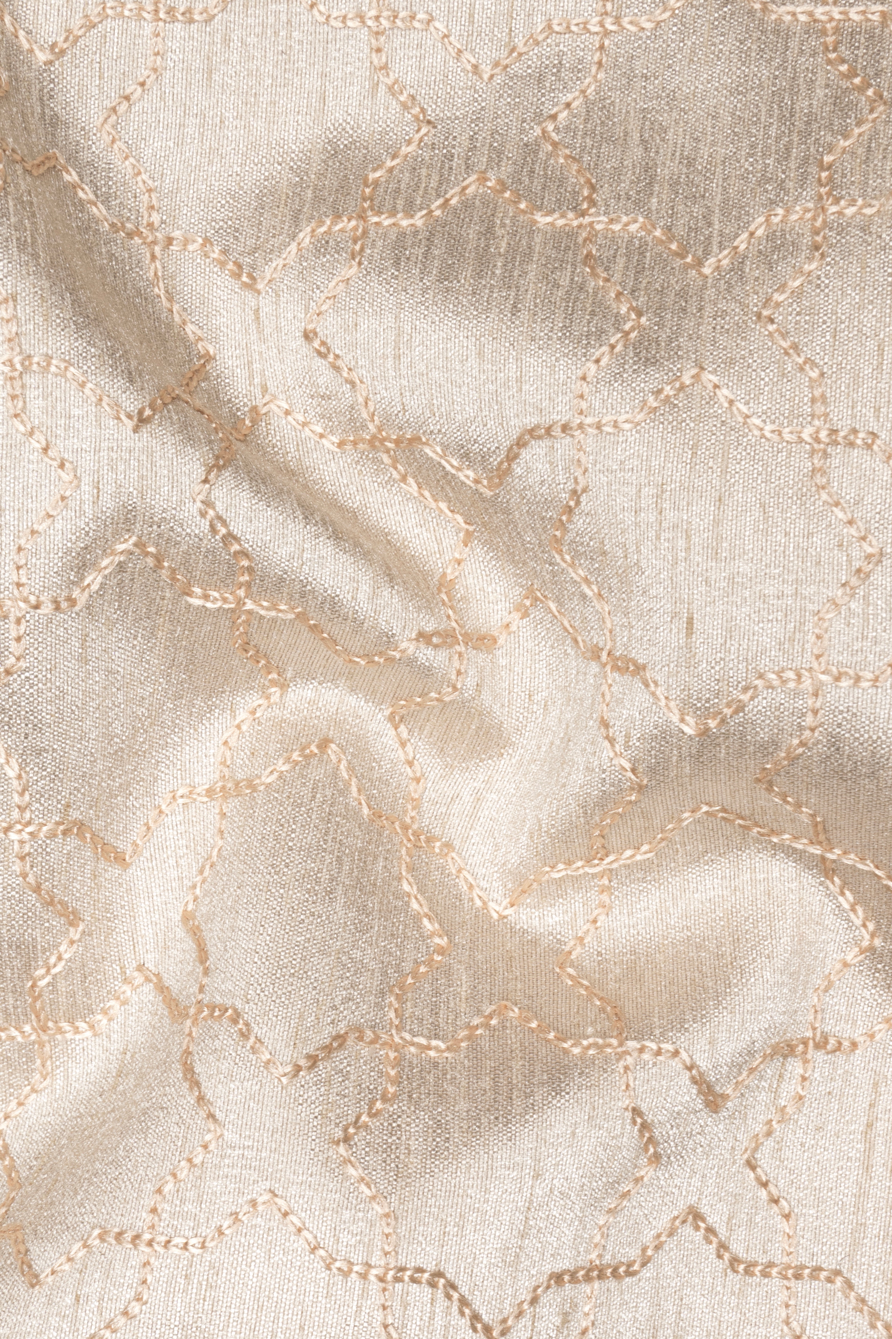 Pearl Bush Cream hexagon Designer Embroidered Peak Lapel Tuxedo Blazer
