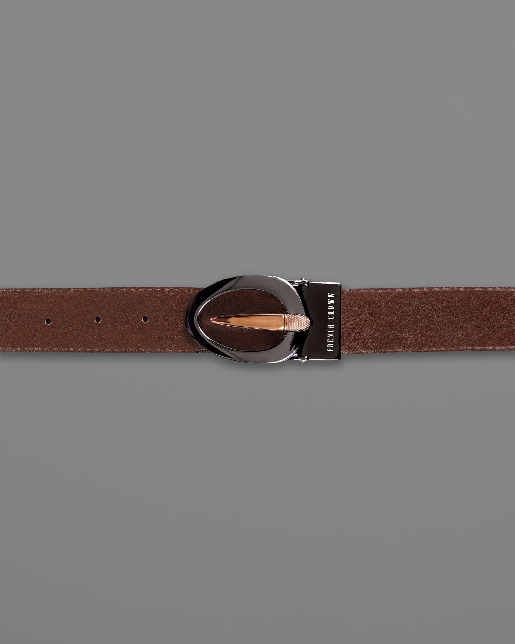 Glossy Grey and Golden Oval buckled Reversible jade Black and tan Slight Textured Vegan Leather Handcrafted Belt