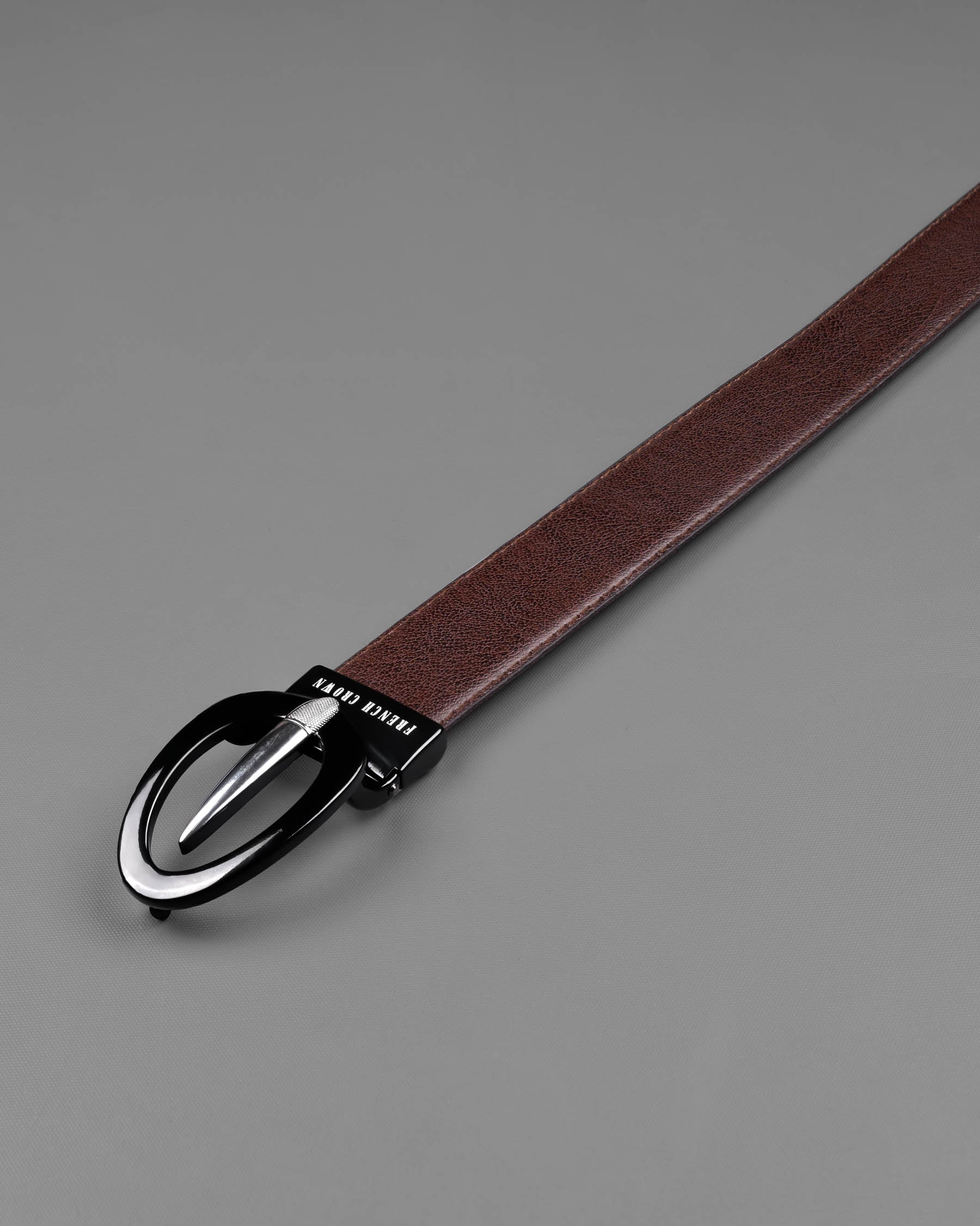 Glossy Black and Silver Oval buckled Reversible jade Black and Brown Slight Textured Vegan Leather Handcrafted Belt BT027-28, BT027-30, BT027-32, BT027-34, BT027-36, BT027-38