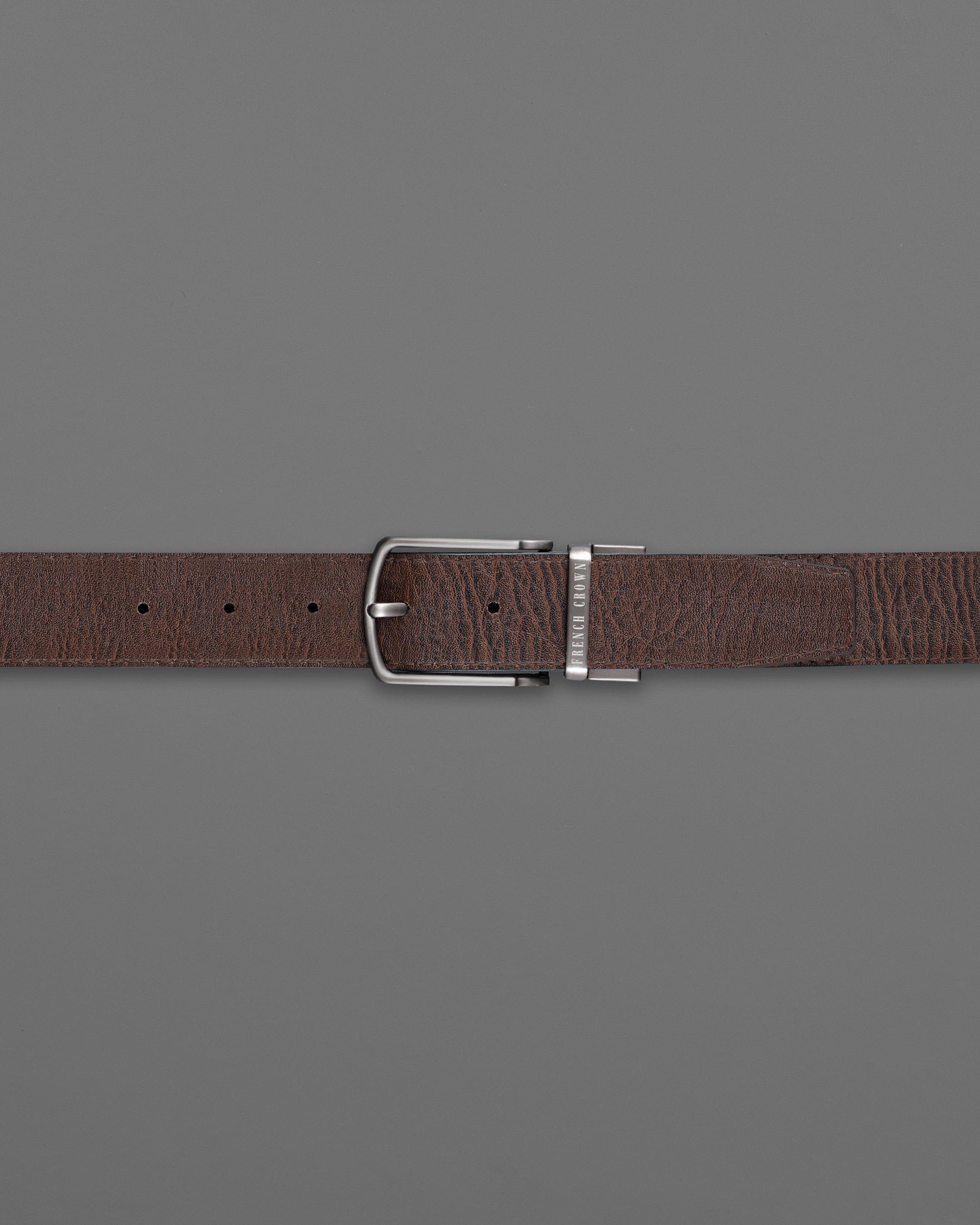 Silver Metallic Buckle Glossy Finish with Jade Black and Brown Leather Free Handcrafted Reversible Belt BT055-28, BT055-30, BT055-32, BT055-34, BT055-36, BT055-38