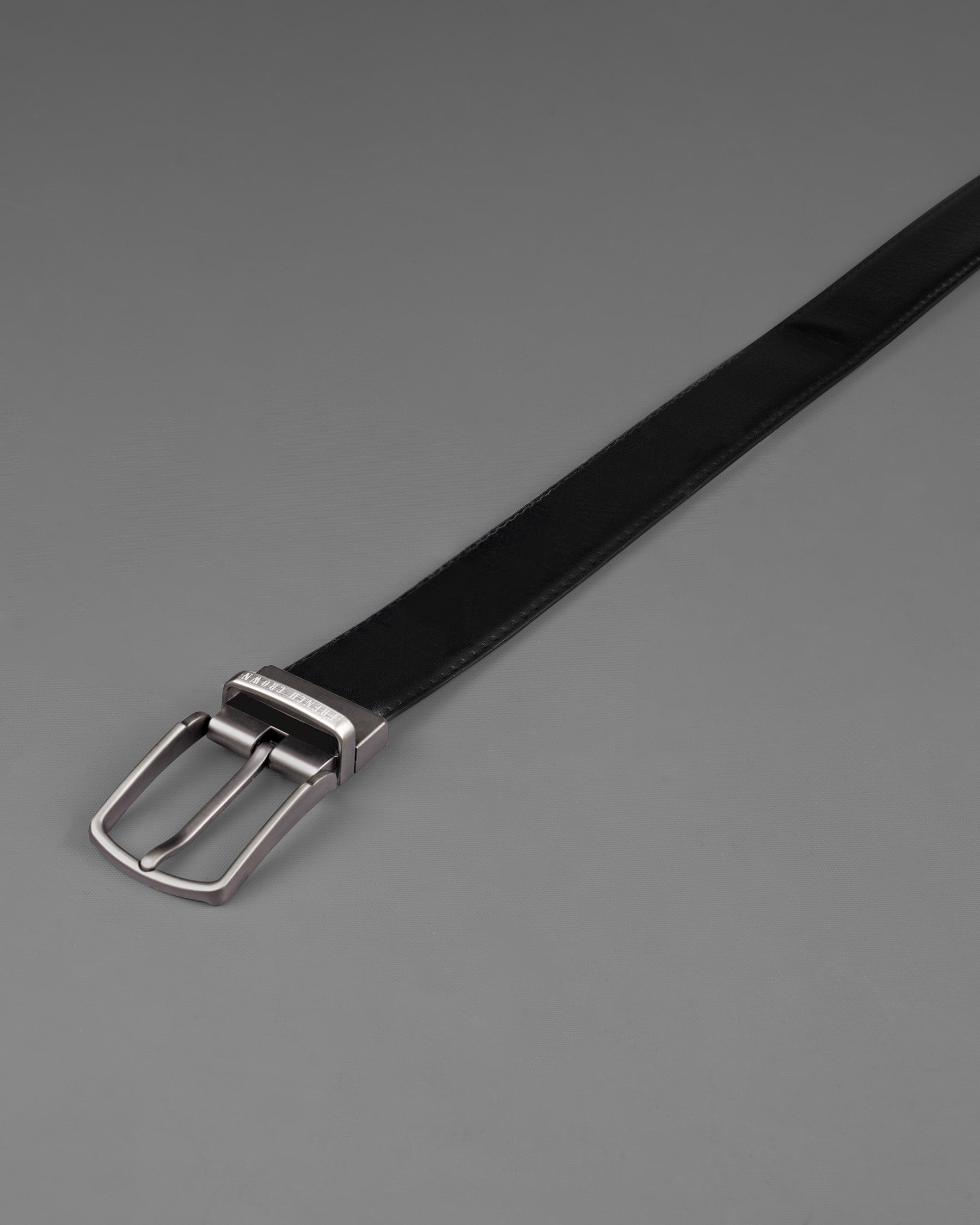 Silver Metallic Buckle Glossy Finish with Jade Black and Brown Leather Free Handcrafted Reversible Belt BT055-28, BT055-30, BT055-32, BT055-34, BT055-36, BT055-38