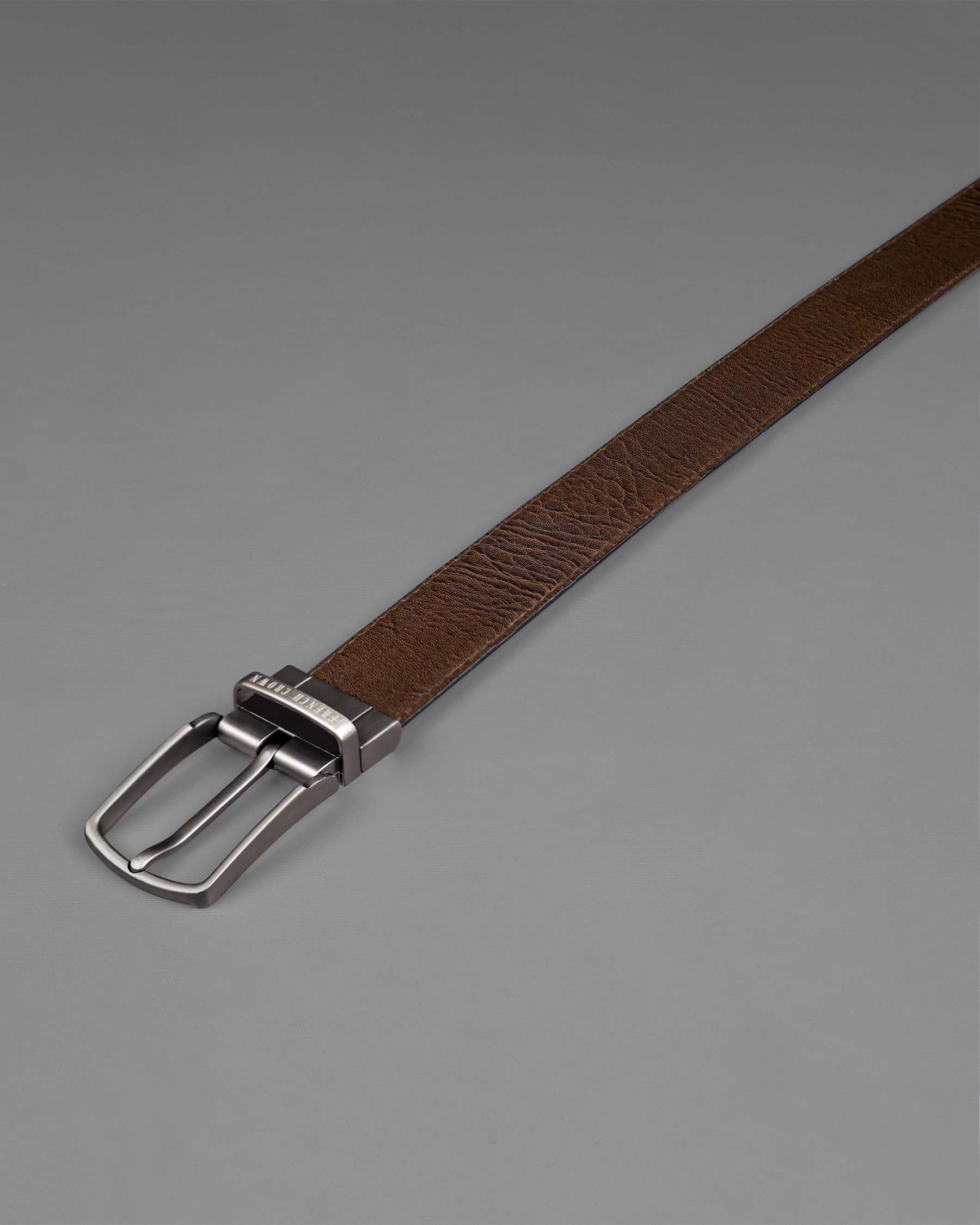 Silver Metallic Buckle Glossy Finish with Jade Black and Brown Leather Free Handcrafted Reversible Belt BT055-28, BT055-30, BT055-32, BT055-34, BT055-36, BT055-38