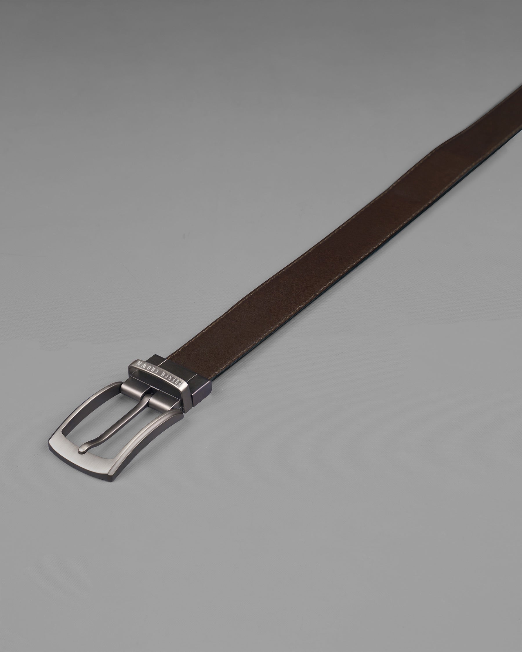 Shiny Silver Buckle with Jade Black and Brown Leather Free Handcrafted Reversible Belt BT057-28, BT057-30, BT057-32, BT057-34, BT057-36, BT057-38
