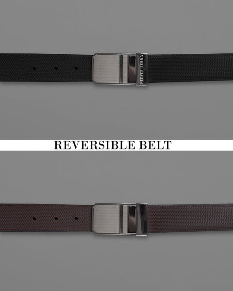 Black Plain Reverisble Men's Belt