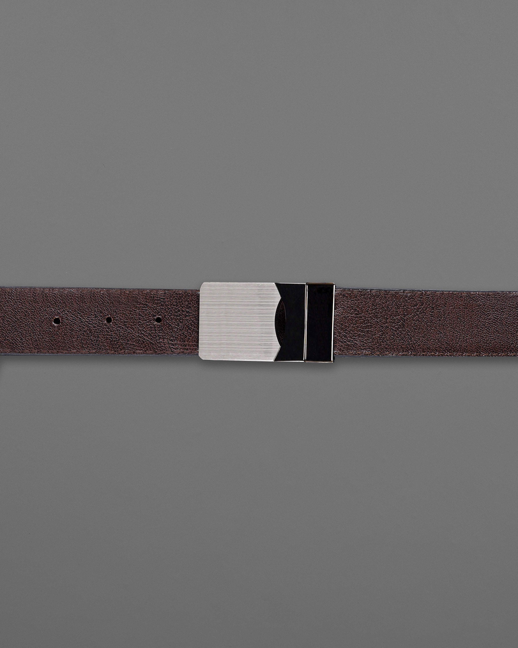 Golden and Black Box Buckle with Jade Black and Brown Leather Free Handcrafted Reversible Belt BT065-28, BT065-30, BT065-32, BT065-34, BT065-36, BT065-38