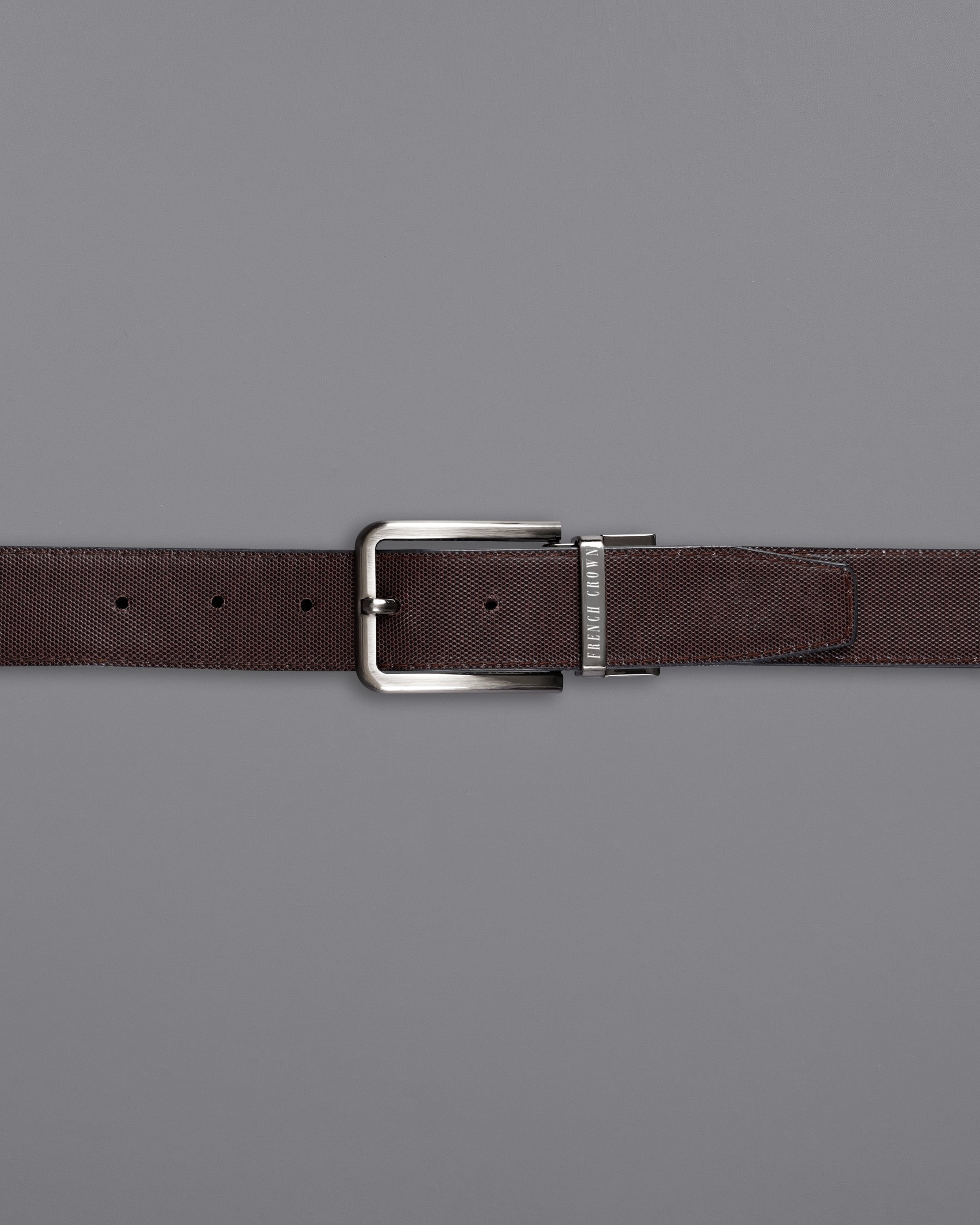 Silver Metallic Shiny Buckle with Jade Black and Brown Leather Free Handcrafted Reversible Belt BT078-28, BT078-30, BT078-32, BT078-34, BT078-36, BT078-38
