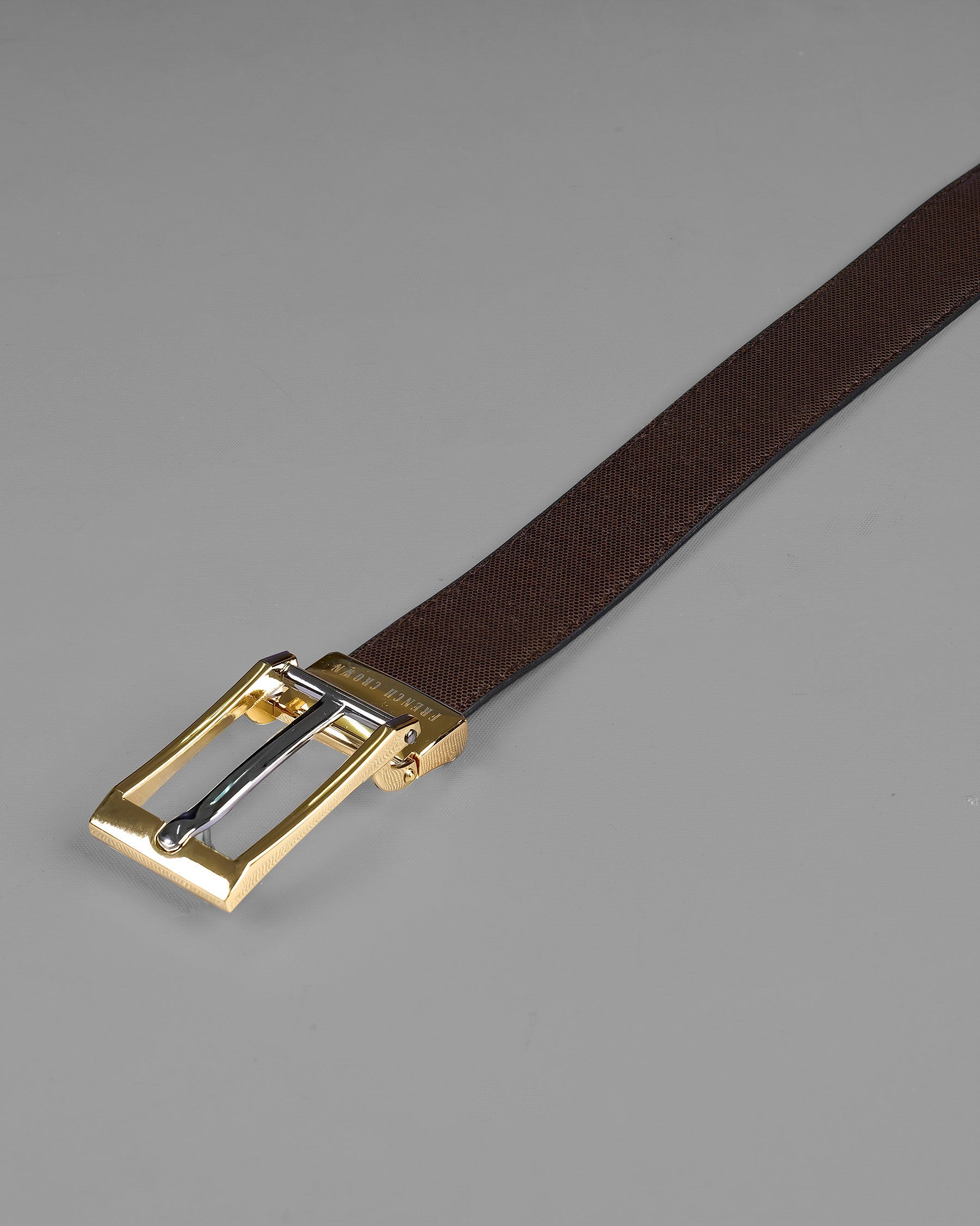 Gold Buckle Matt Finish with Jade Black and Brown Leather Free Handcrafted Reversible Belt BT095-28, BT095-30, BT095-32, BT095-34, BT095-36, BT095-38