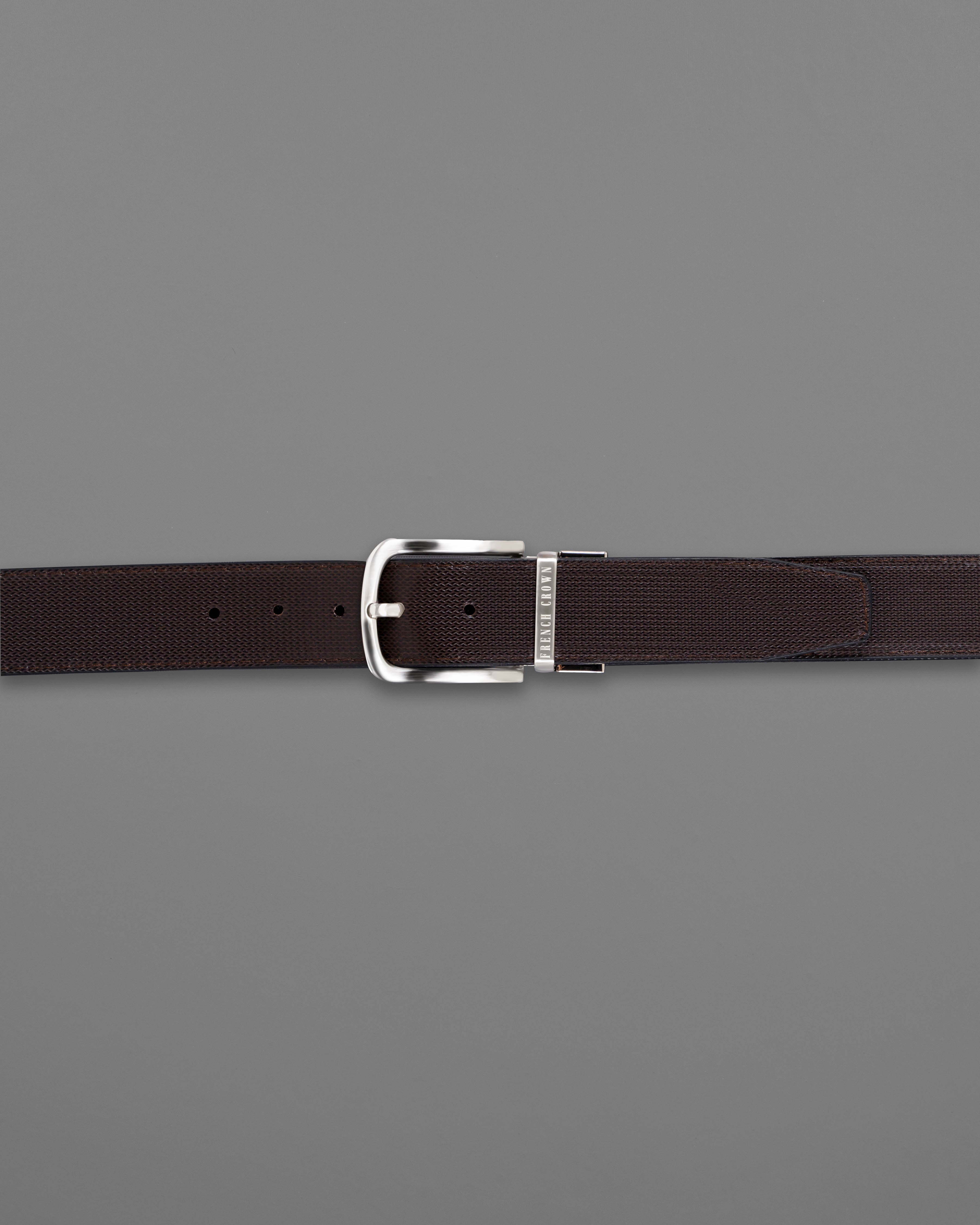 Silver Shiny Buckle With Jade Black and Brown Leather Free Handcrafted Reversible Belt