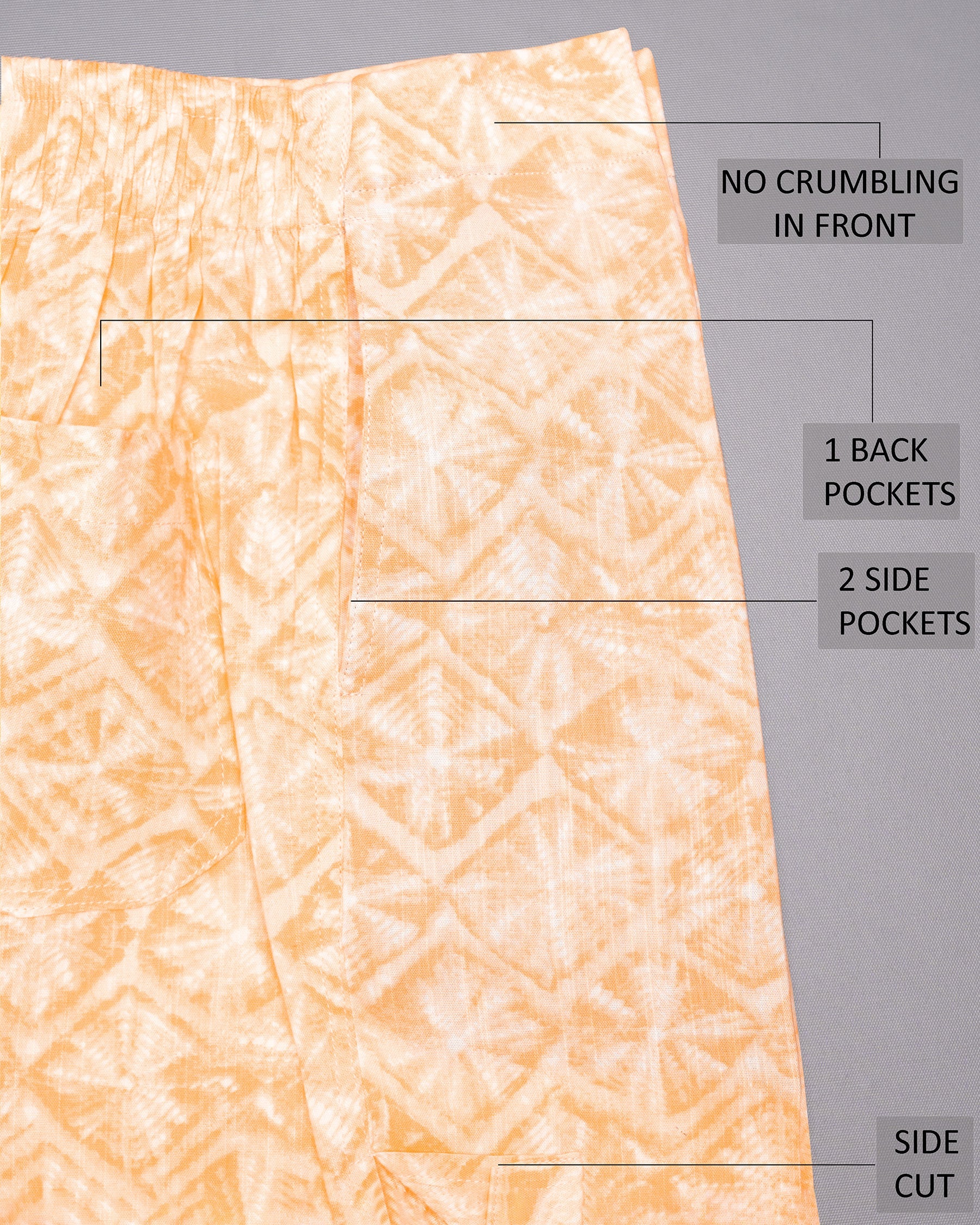 Chardonnay Orange Printed Tencel Boxers BX386-02-28, BX386-02-30, BX386-02-32, BX386-02-34, BX386-02-36, BX386-02-38, BX386-02-40, BX386-02-42, BX386-02-44