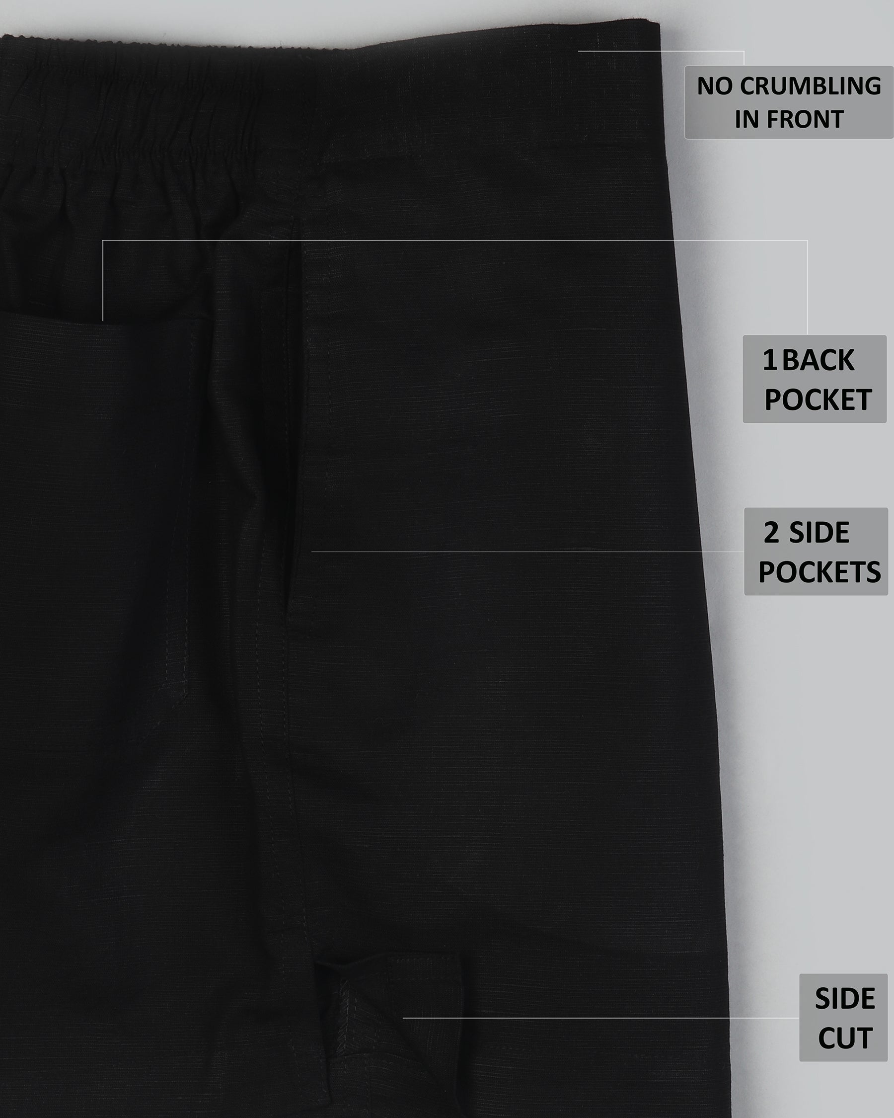 Two Black Premium Linen Boxers BX046-28, BX046-30, BX046-32, BX046-34, BX046-36, BX046-38, BX046-40, BX046-42, BX046-44