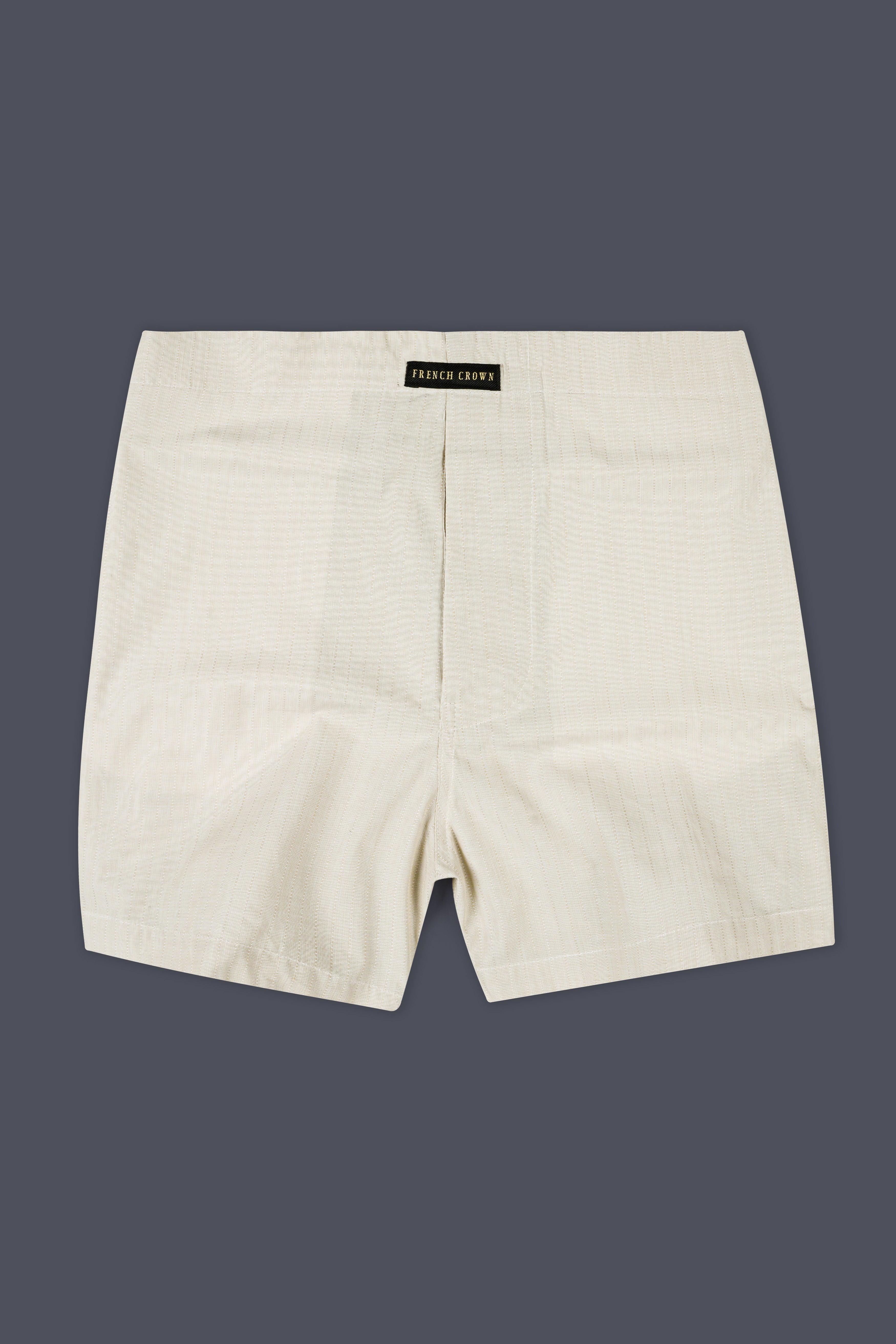 Oyster Cream Striped Premium Cotton Boxer