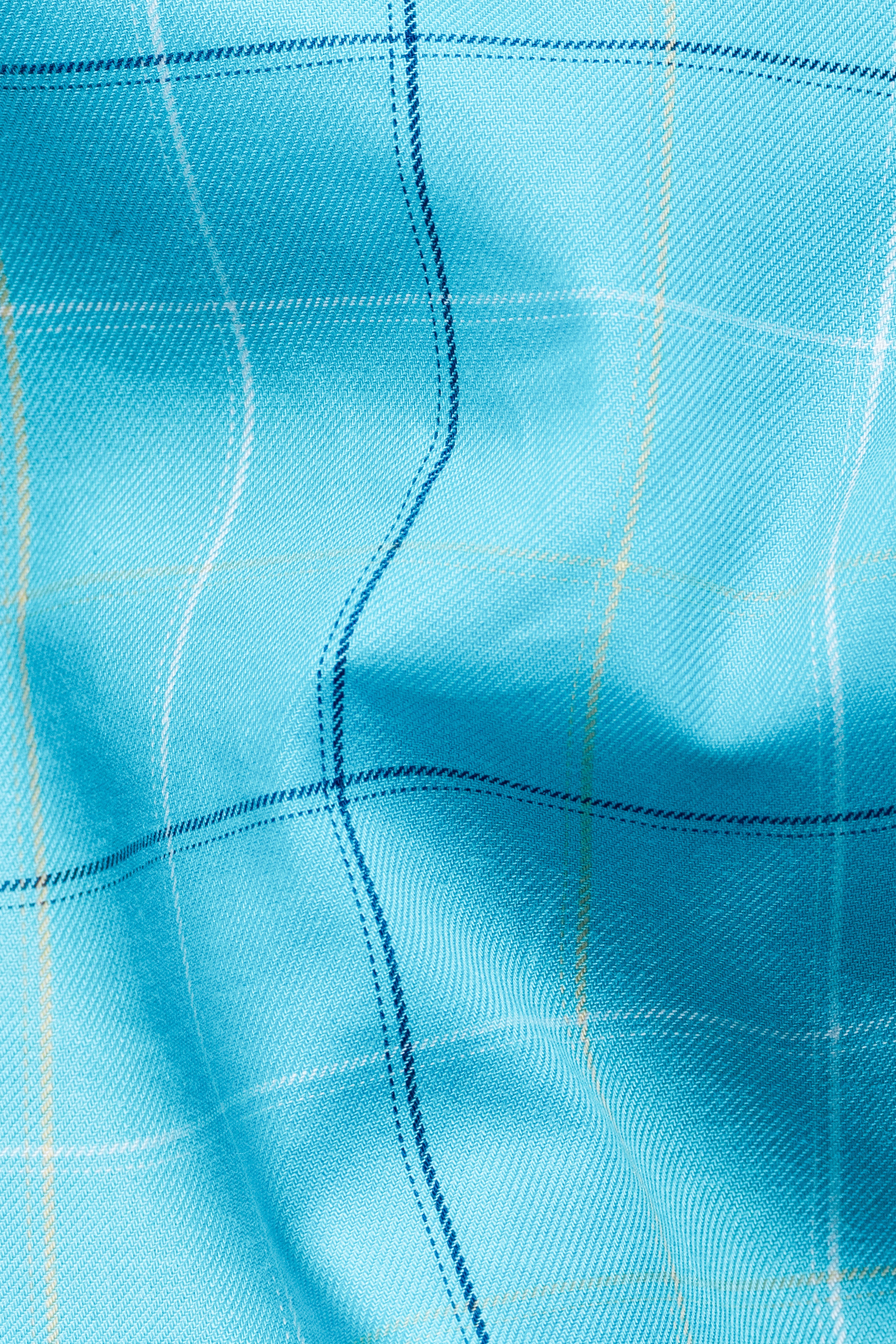 Malibu Blue Windowpane Twill Premium Cotton Boxer