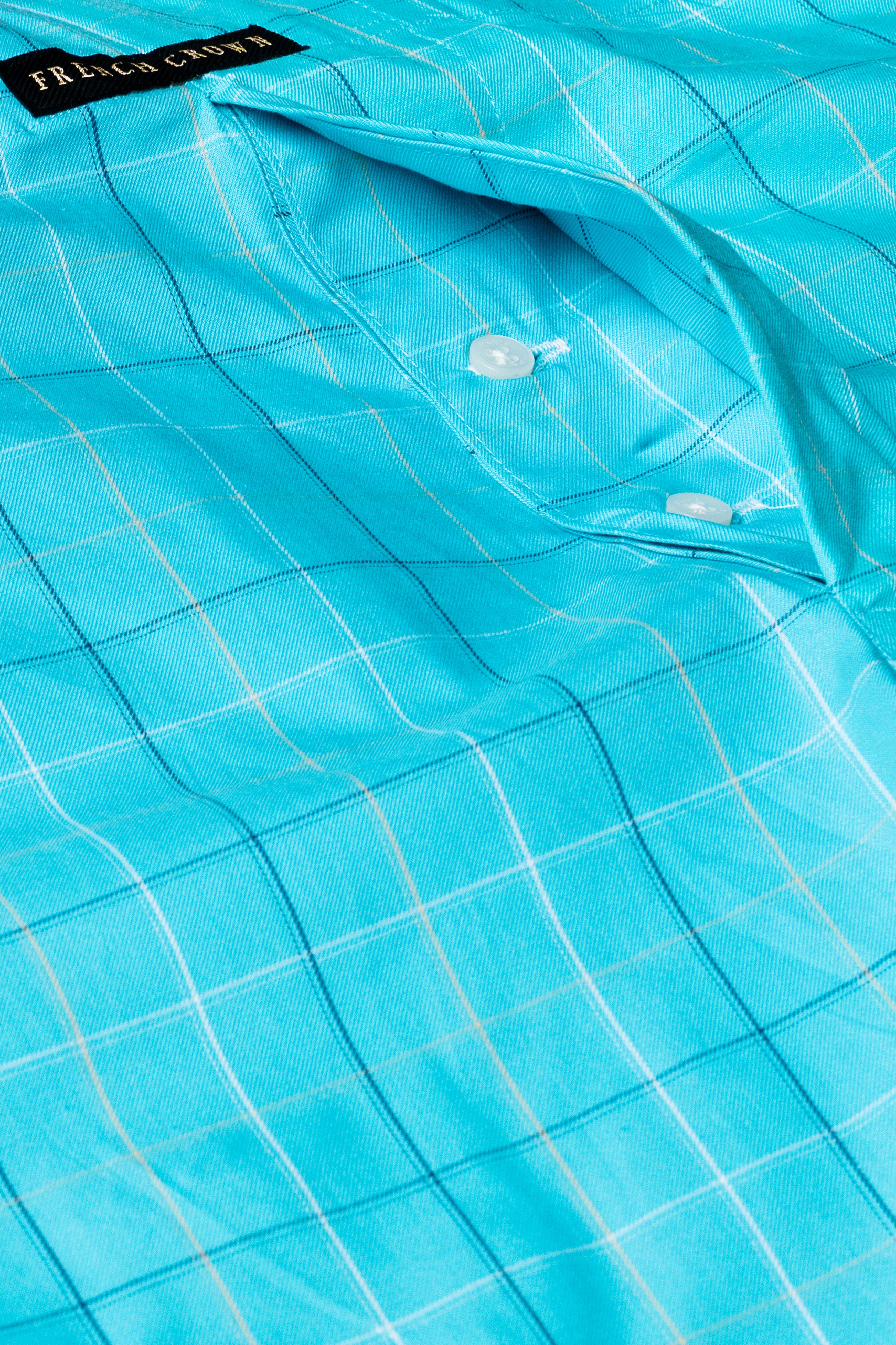 Malibu Blue Windowpane Twill Premium Cotton Boxer