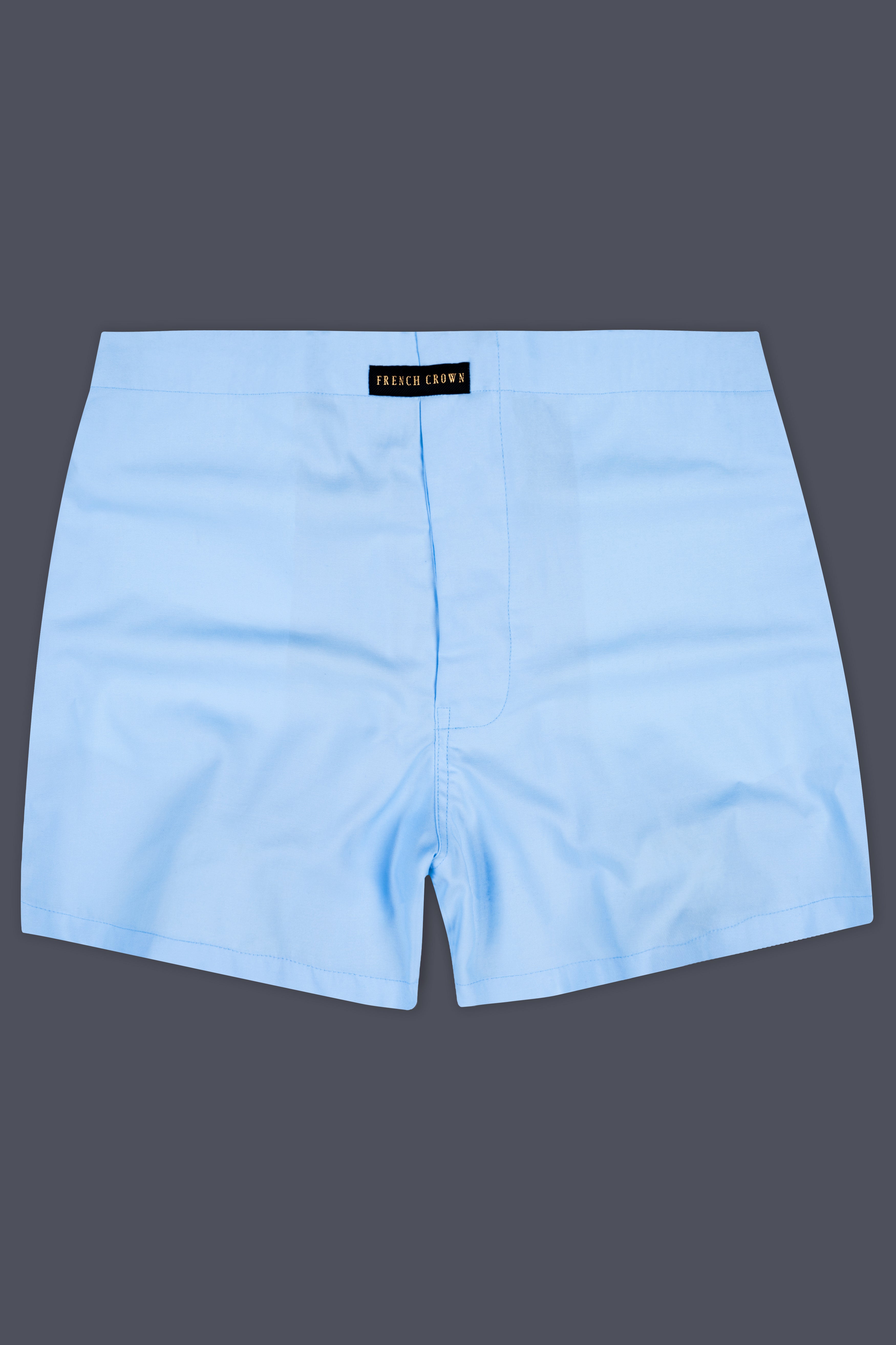 Cornflower Blue Solid Subtle Sheen Super Soft Premium Cotton Boxer