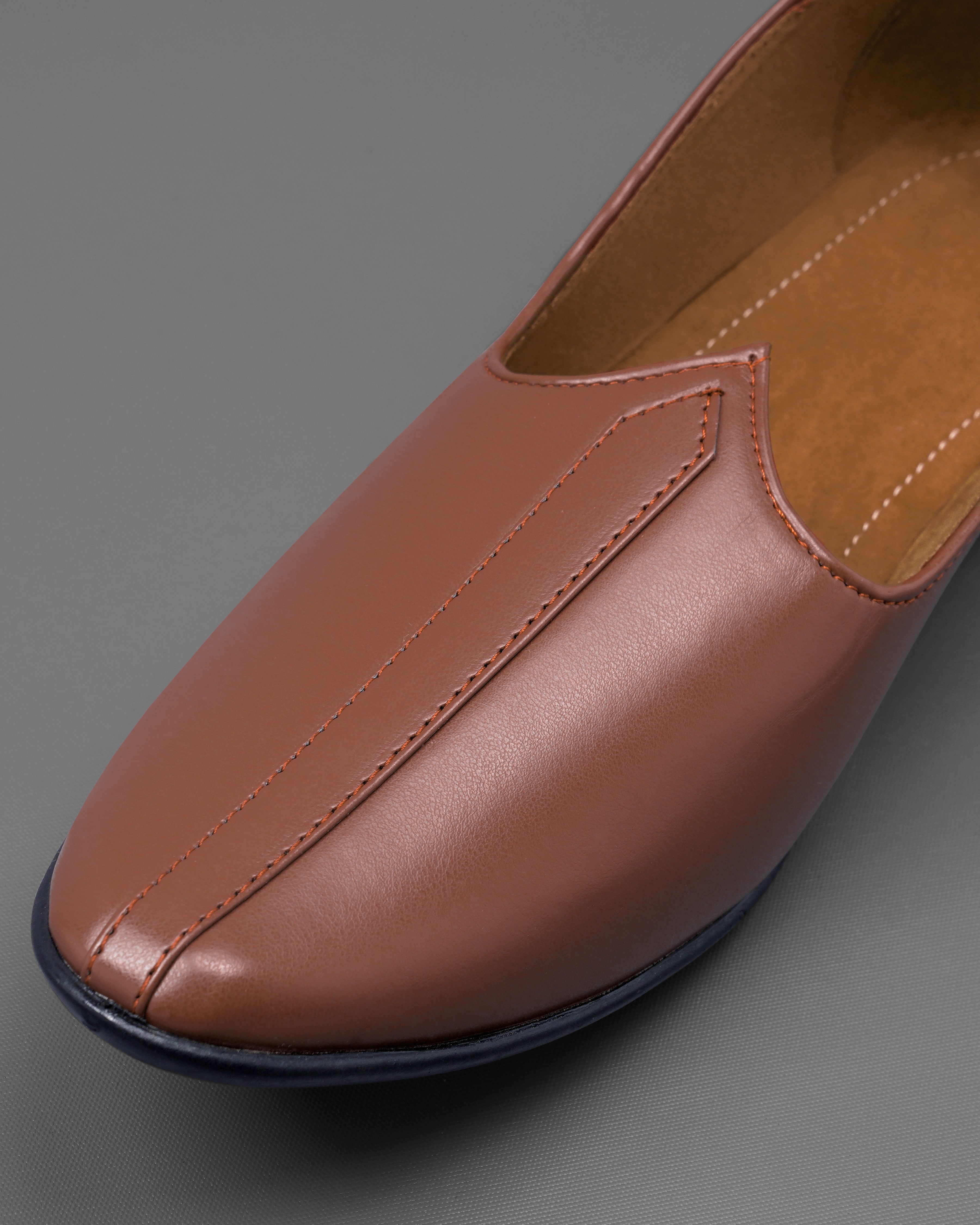 Brown Vegan Leather Hand stitched Jutis FT097-6, FT097-7, FT097-8, FT097-9, FT097-10, FT097-11