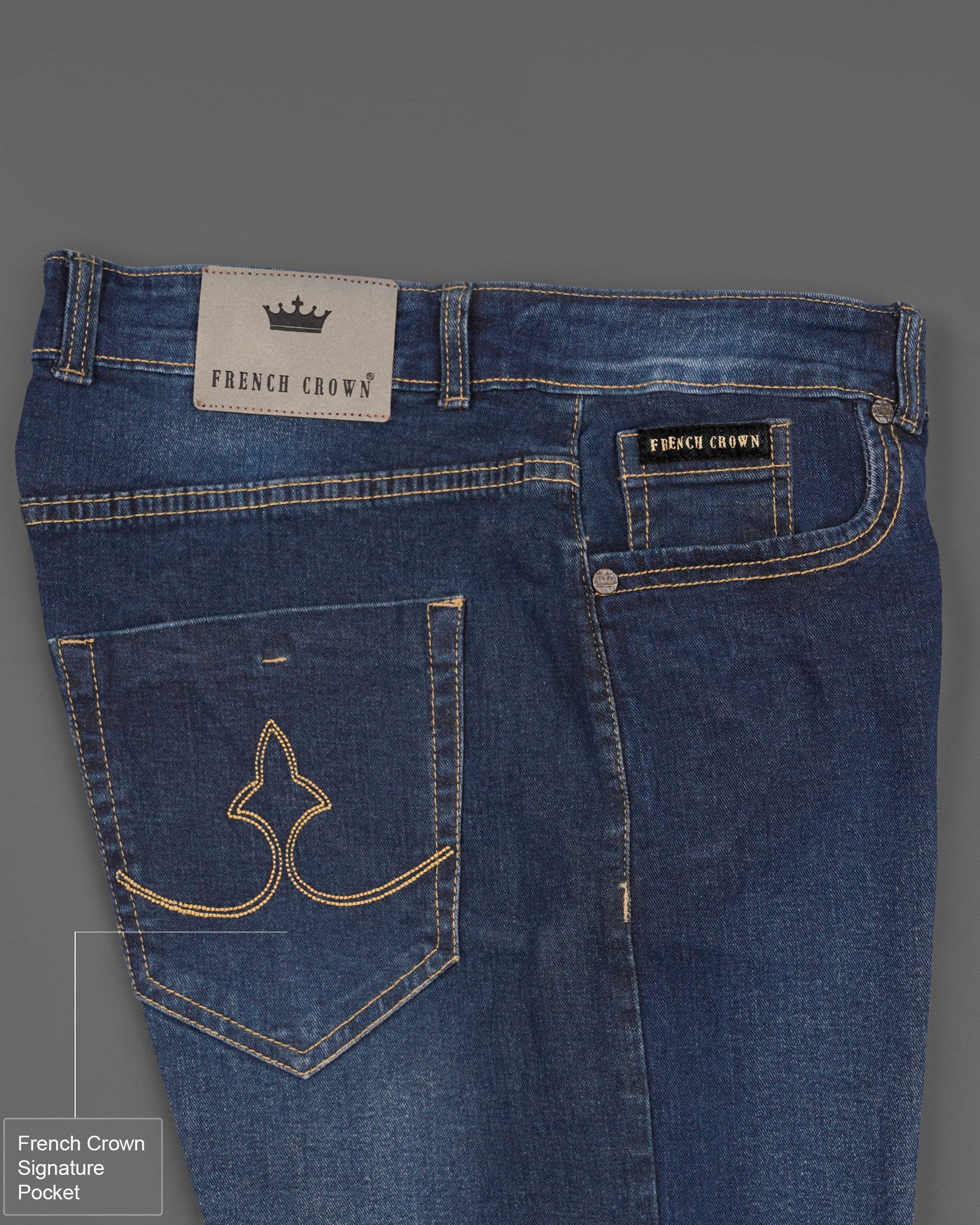 Gunmetal Blue Rinse Wash Stretchable Denim J162-32, J162-34, J162-36, J162-38, J162-40