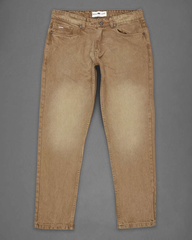 French Beige Brown Stone Wash Denim J171-32, J171-34, J171-36, J171-38, J171-40