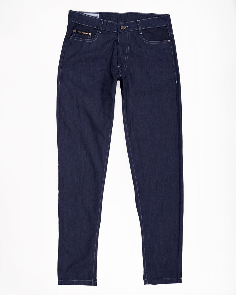 Dark Wash TUNA BLUE LIGHT WEIGHT SLIM FIT MID-RISE CLEAN LOOK STRETCHABLE SUMMER DENIM J79-30, J79-32, J79-34, J79-36, J79-38, J79-40