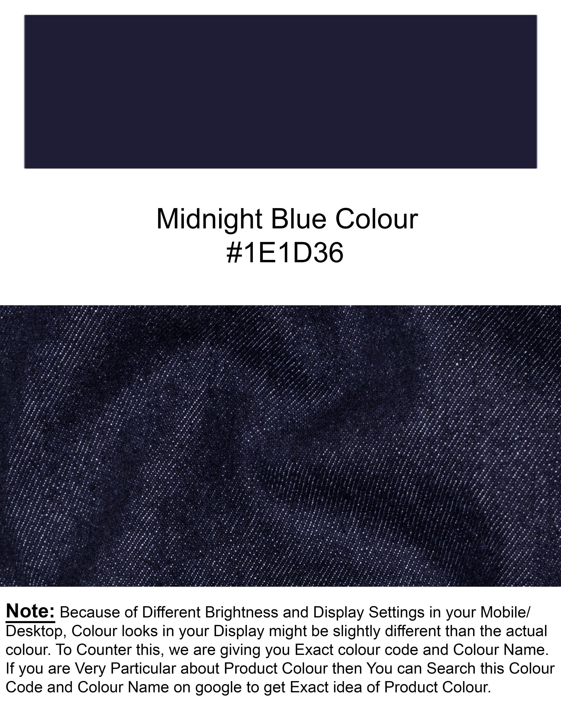 MIDNIGHT BLUE SLIM FIT MID-RISE CLEAN LOOK STRETCHABLE DENIM J87-30, J87-32, J87-34, J87-36, J87-38, J87-40