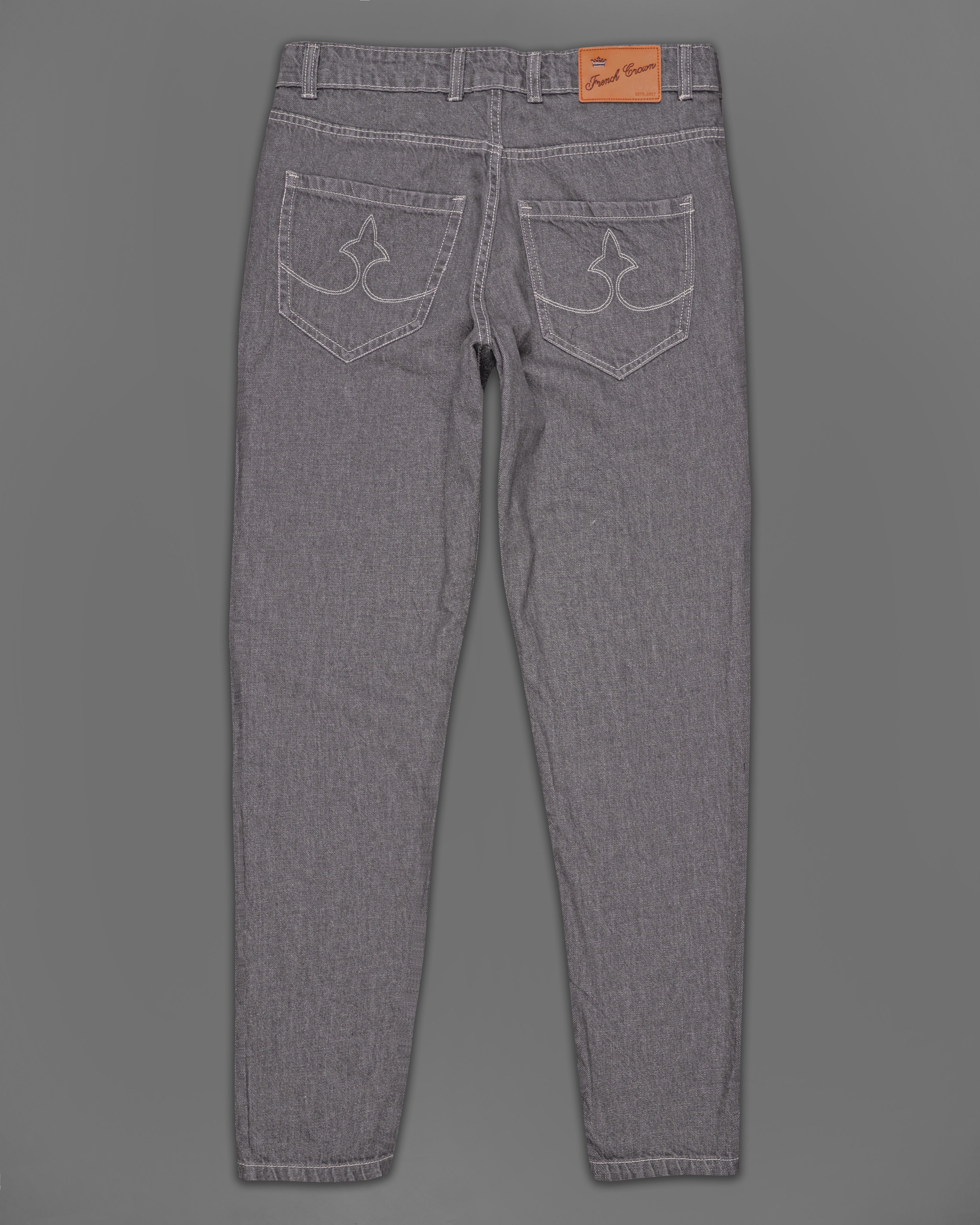 Flint Gray Multicolour Hand Painted Rinse Wash Denim J080-ART-32, J080-ART-34, J080-ART-36, J080-ART-38, J080-ART-40