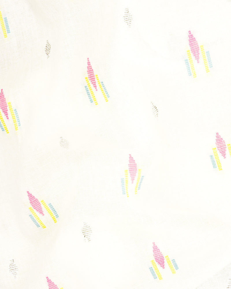 Off White colorful and silver Jacquard Textured Premium Giza Cotton Kurta KT004-39, KT004-40, KT004-42, KT004-44, KT004-46