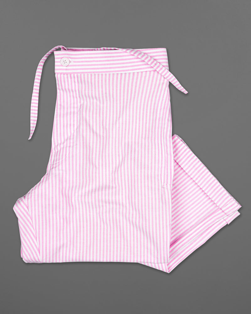 Cherub Pink with White Striped Oxford Lounge Pants LP193-28, LP193-30, LP193-32, LP193-34, LP193-36, LP193-38, LP193-40, LP193-42, LP193-44