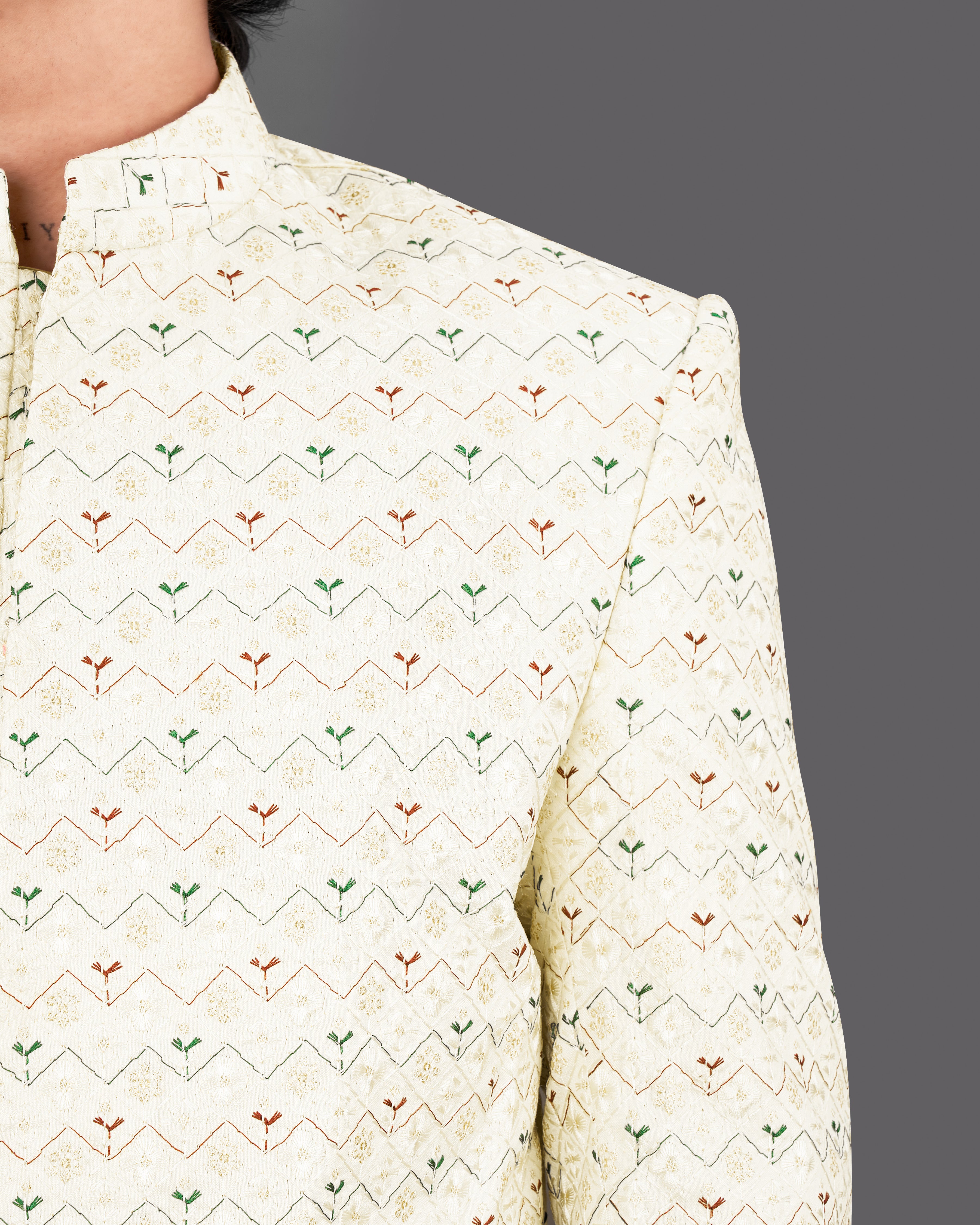 Fantasy Cream Embroidered Sherwani with Kurta and Pants Set SHR029-SRW30-36, SHR029-SRW30-38, SHR029-SRW30-40, SHR029-SRW30-42, SHR029-SRW30-44, SHR029-SRW30-46, SHR029-SRW30-48, SHR029-SRW30-50, SHR029-SRW30-52, SHR029-SRW30-54, SHR029-SRW30-56, SHR029-SRW30-58, SHR029-SRW30-60