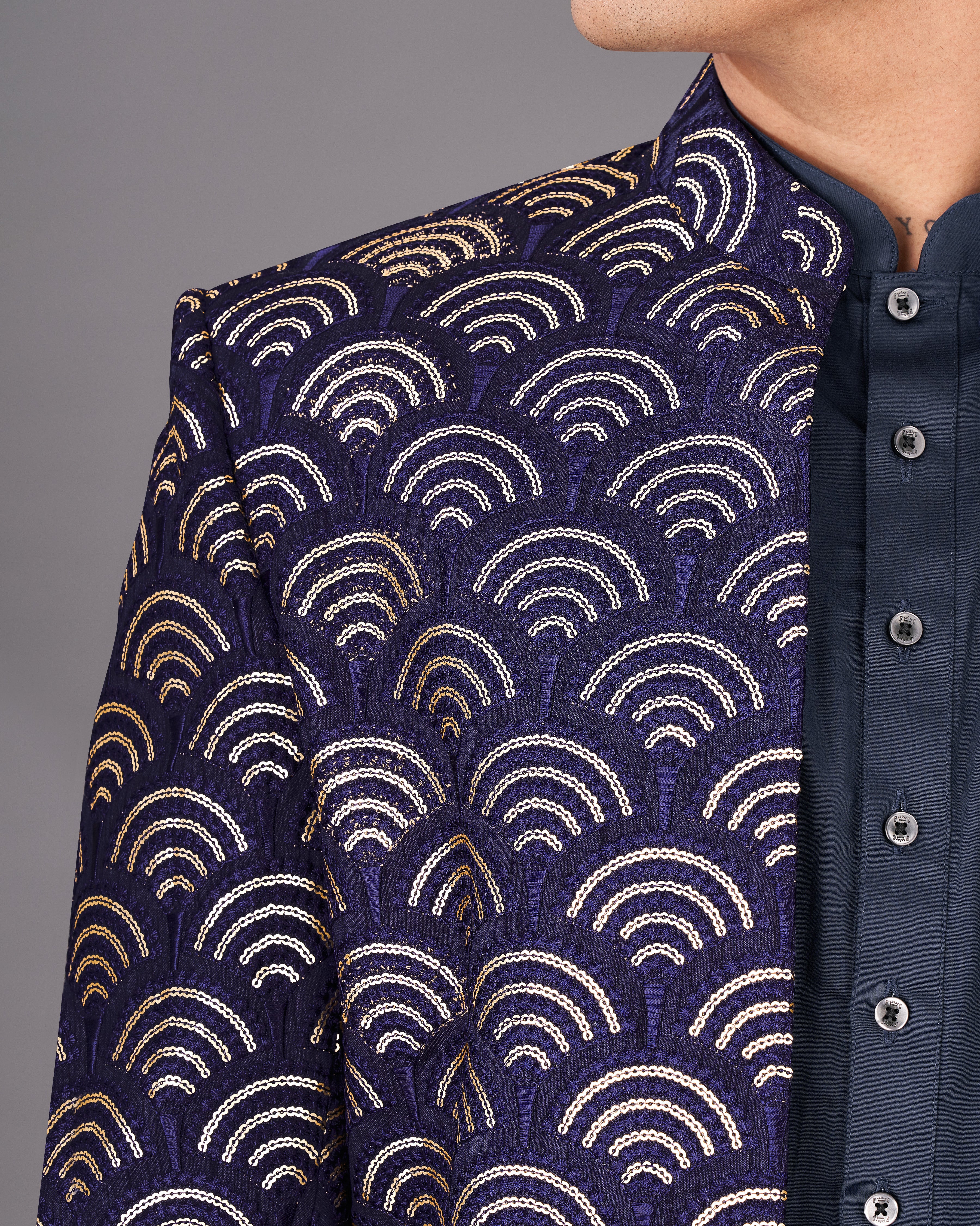 Baltic Sea Blue Sequence Embroidered Sherwani with Kurta and Pants Set SHR041-SRW29-36, SHR041-SRW29-38, SHR041-SRW29-40, SHR041-SRW29-42, SHR041-SRW29-44, SHR041-SRW29-46, SHR041-SRW29-48, SHR041-SRW29-50, SHR041-SRW29-52, SHR041-SRW29-54, SHR041-SRW29-56, SHR041-SRW29-58, SHR041-SRW29-60
