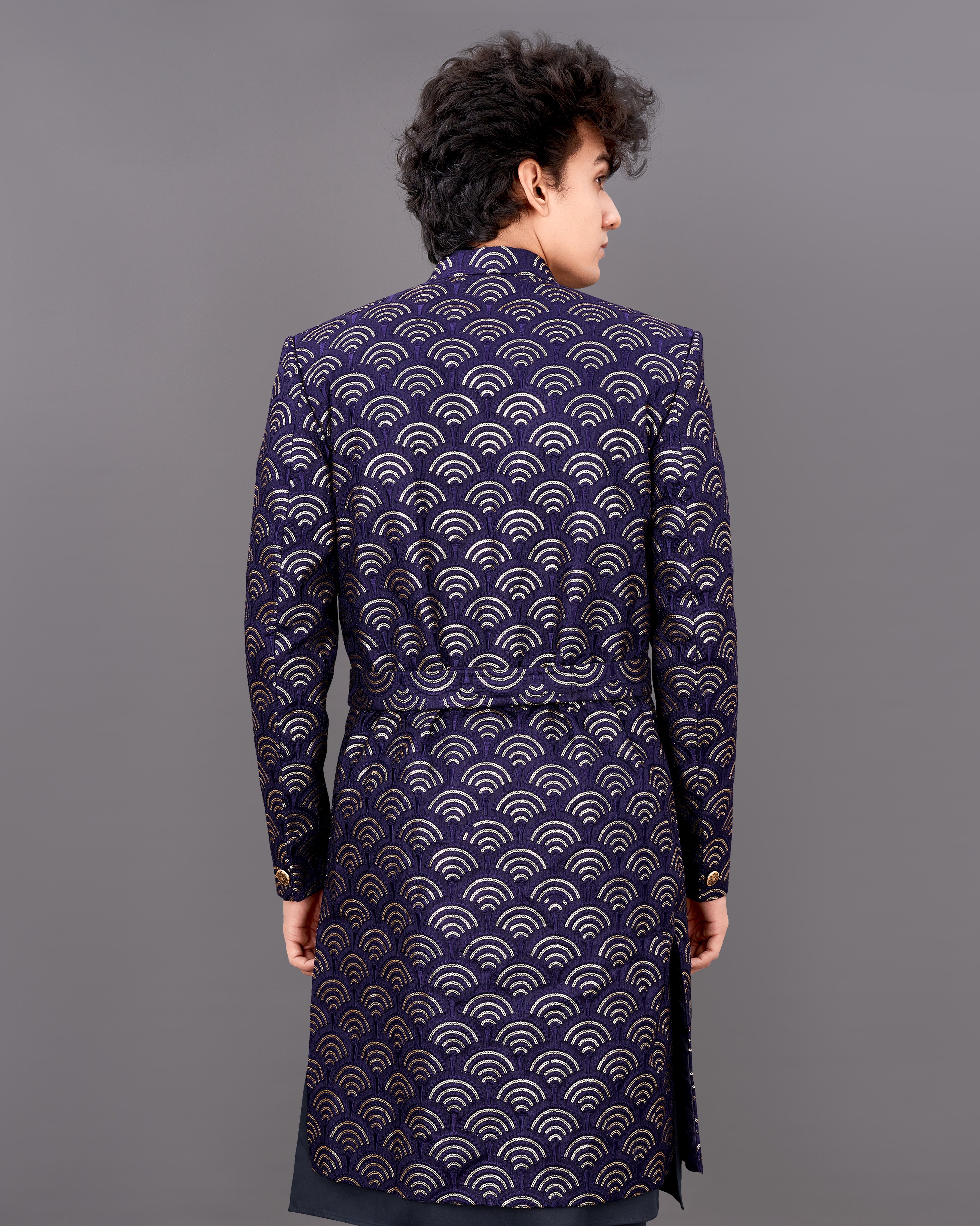 Baltic Sea Blue Sequence Embroidered Sherwani with Kurta and Pants Set SHR041-SRW29-36, SHR041-SRW29-38, SHR041-SRW29-40, SHR041-SRW29-42, SHR041-SRW29-44, SHR041-SRW29-46, SHR041-SRW29-48, SHR041-SRW29-50, SHR041-SRW29-52, SHR041-SRW29-54, SHR041-SRW29-56, SHR041-SRW29-58, SHR041-SRW29-60