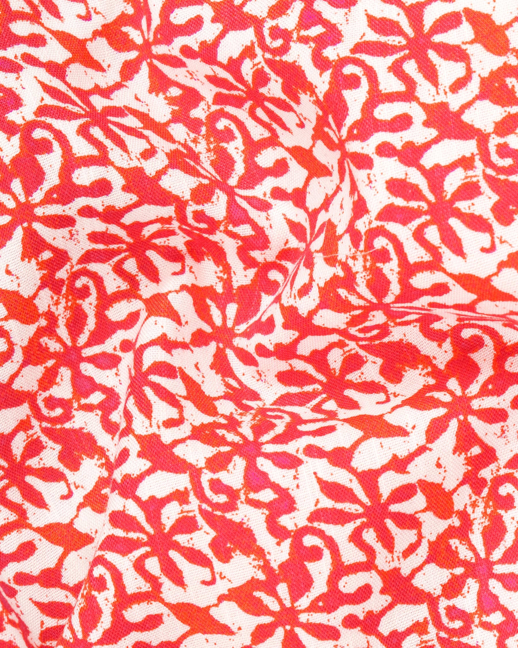 Coral Red Ditzy Printed Premium Tencel Designer Shorts SR160-28, SR160-30, SR160-32, SR160-34, SR160-36, SR160-38, SR160-40, SR160-42, SR160-44