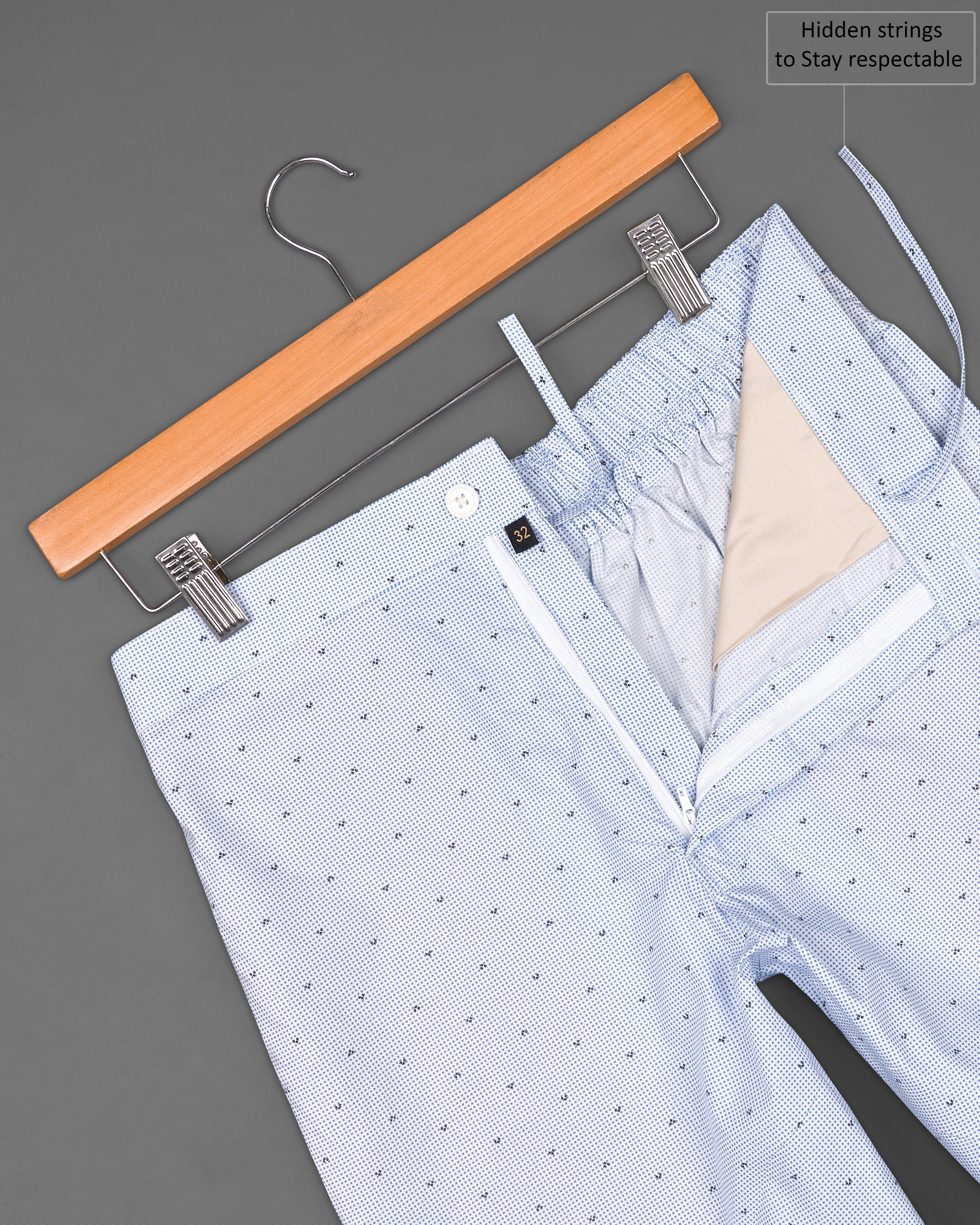 Danube Blue and White Printed Premium Cotton Shorts SR199-28, SR199-30, SR199-32, SR199-34, SR199-36, SR199-38, SR199-40, SR199-42, SR199-44