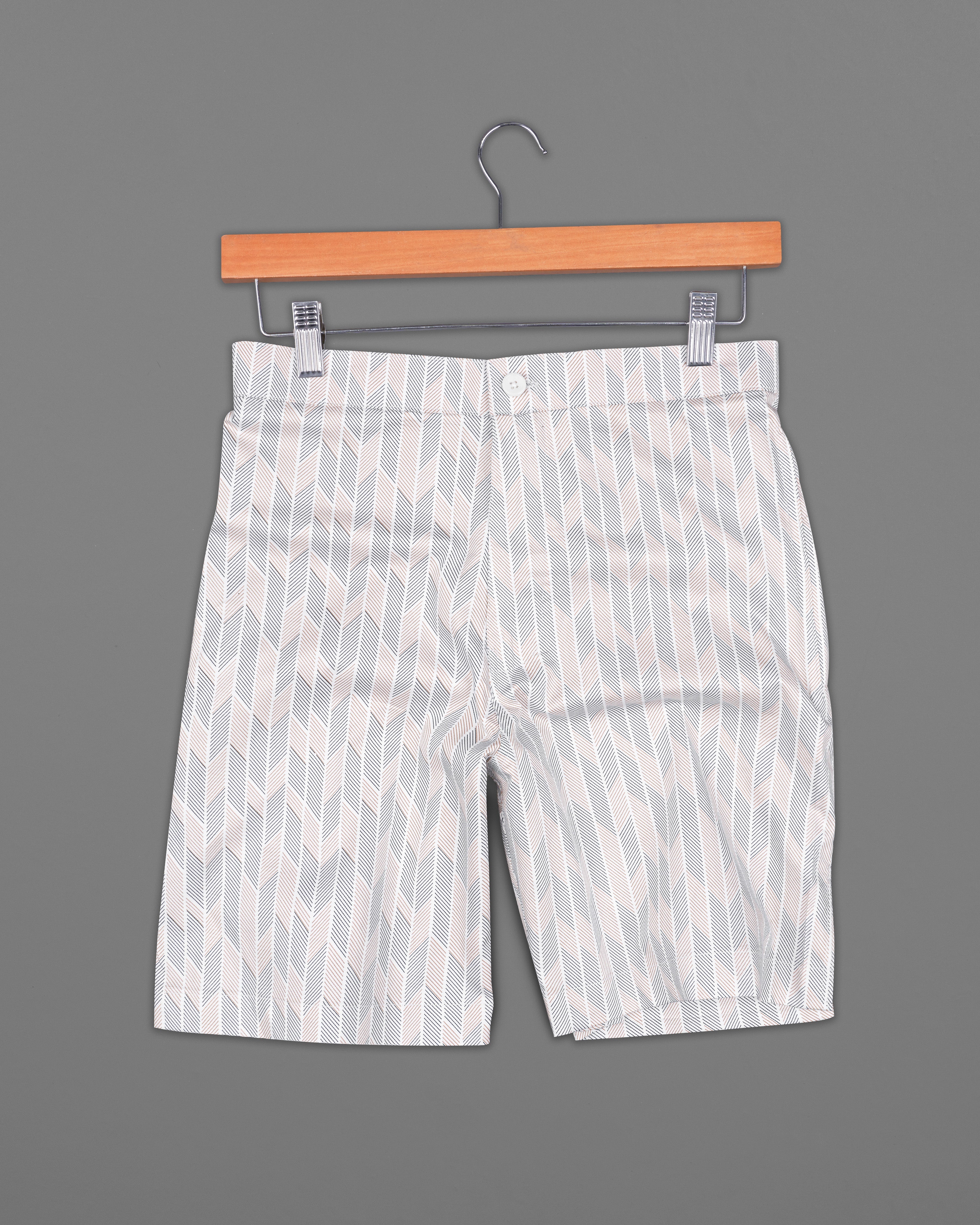 Chestnut Peach with Flint Gray Striped Super Soft Premium Cotton Shorts SR205-28, SR205-30, SR205-32, SR205-34, SR205-36, SR205-38, SR205-40, SR205-42, SR205-44